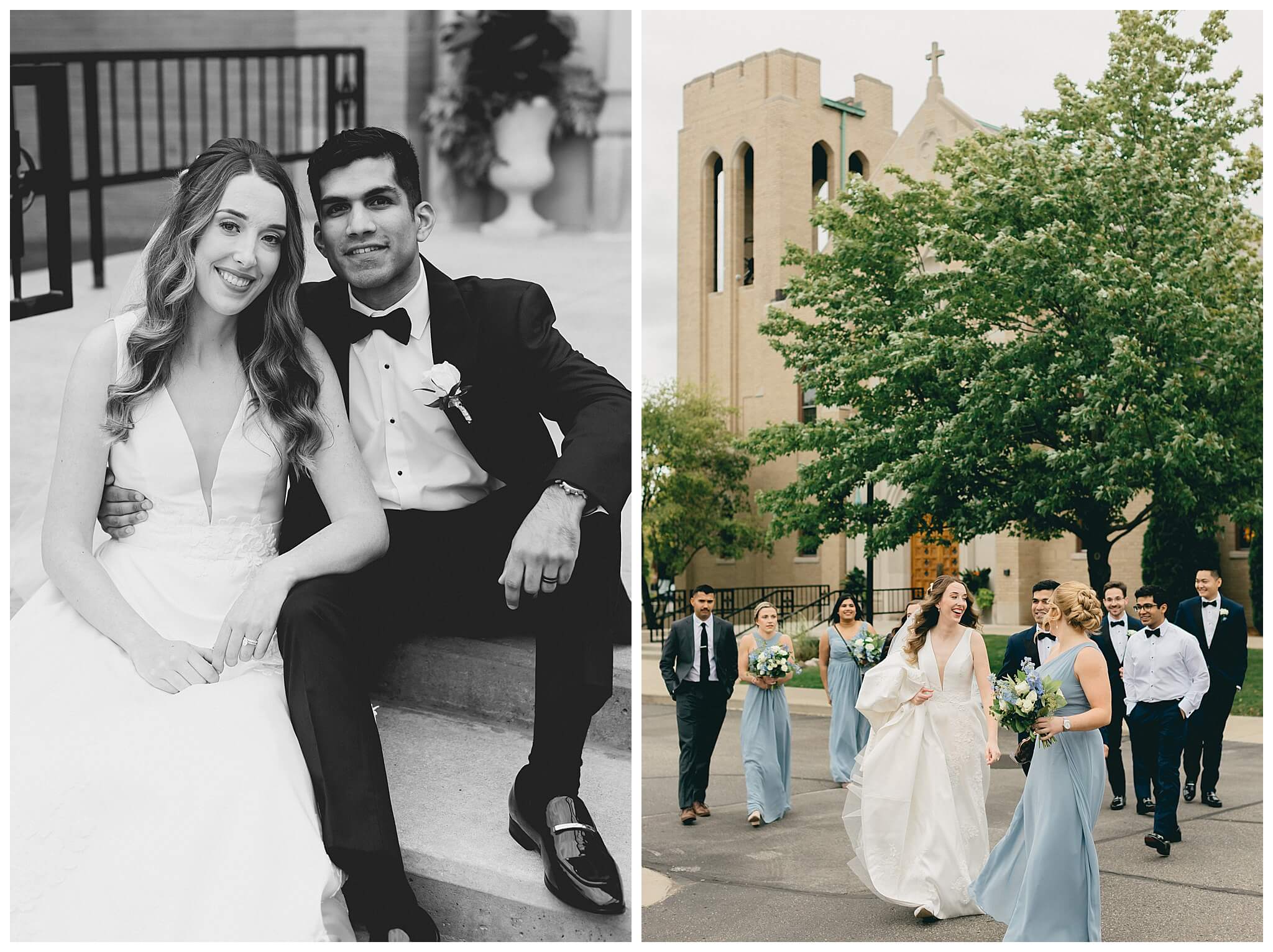 beautiful wedding photography near the Tridge at the H Hotel in midland michigan by josh and andrea photography