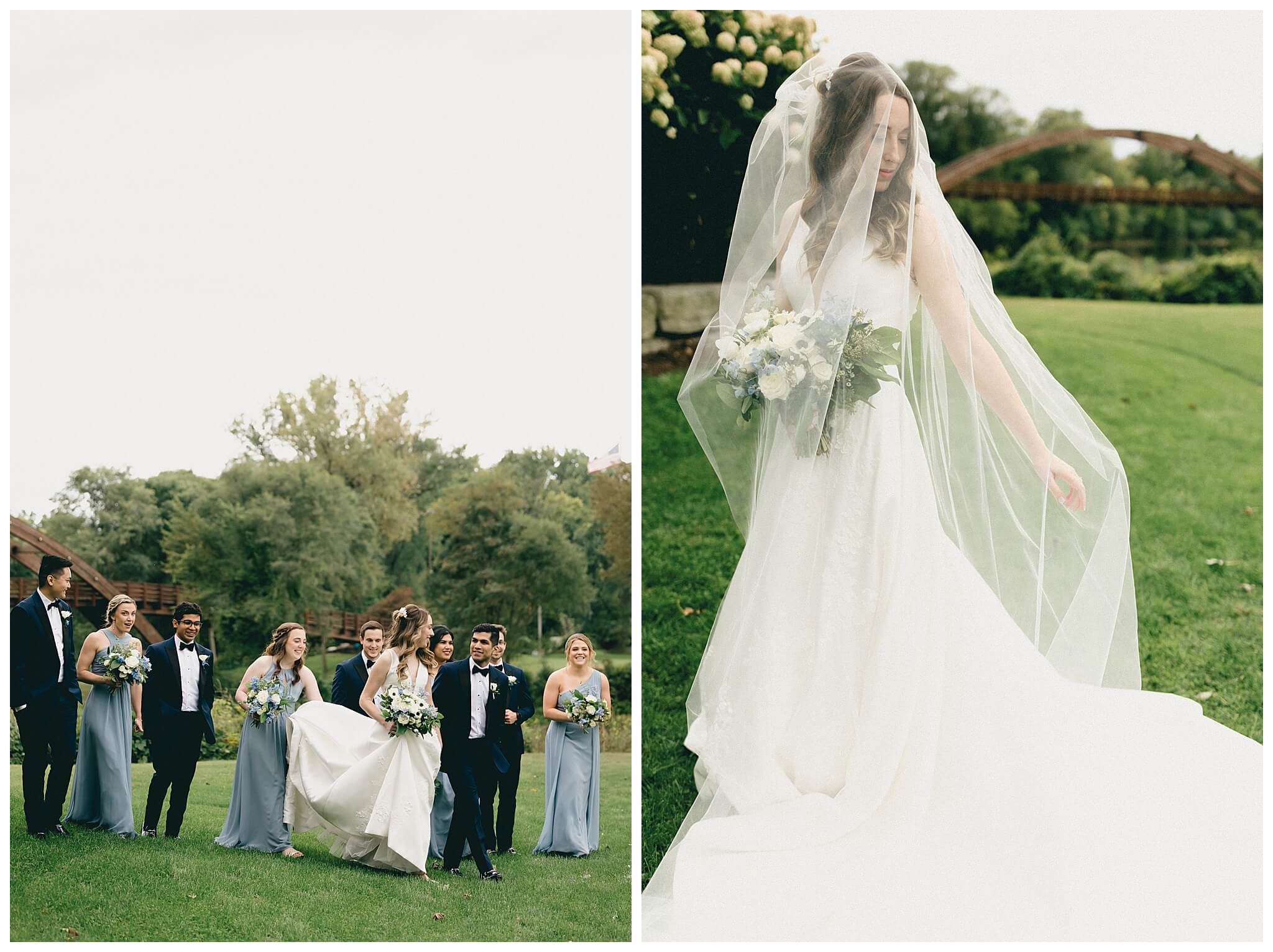 beautiful wedding photography near the Tridge at the H Hotel in midland michigan by josh and andrea photography
