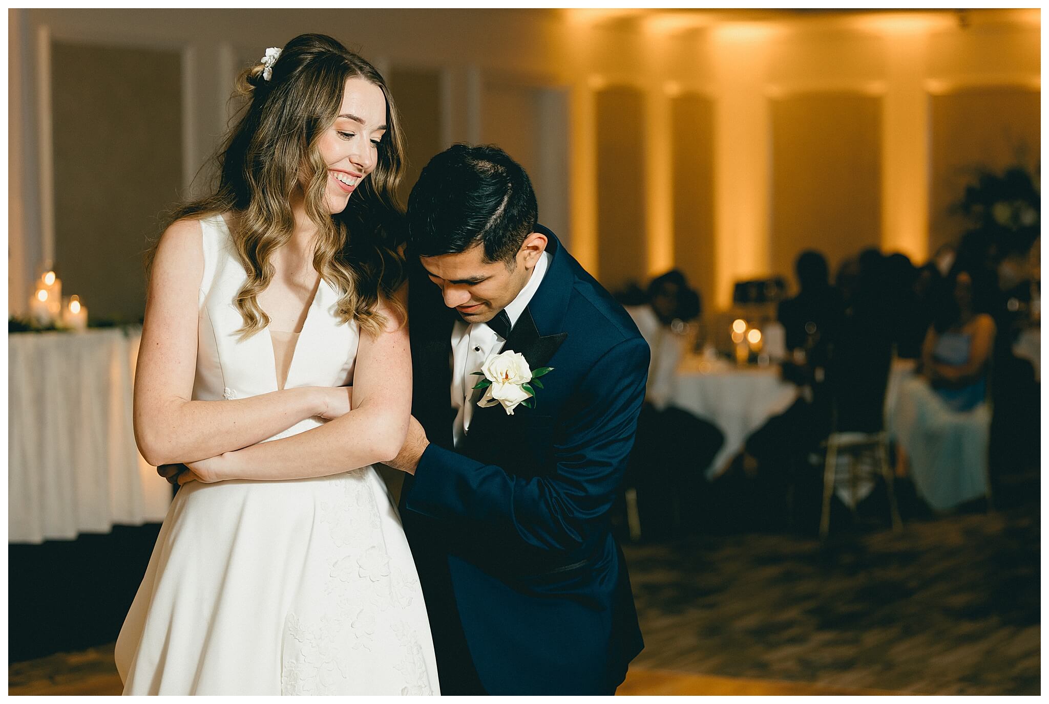 beautiful wedding photography near the Tridge at the H Hotel in midland michigan by josh and andrea photography