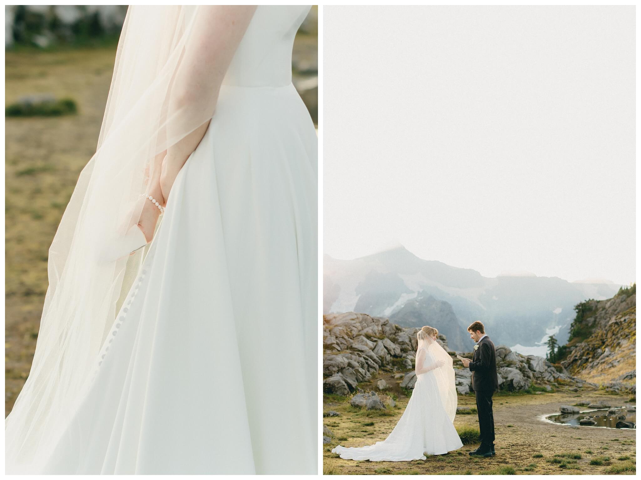 epic mountain top sunrise wedding near mount baker at artist point hiking trail in deming washington by josh and andrea photography