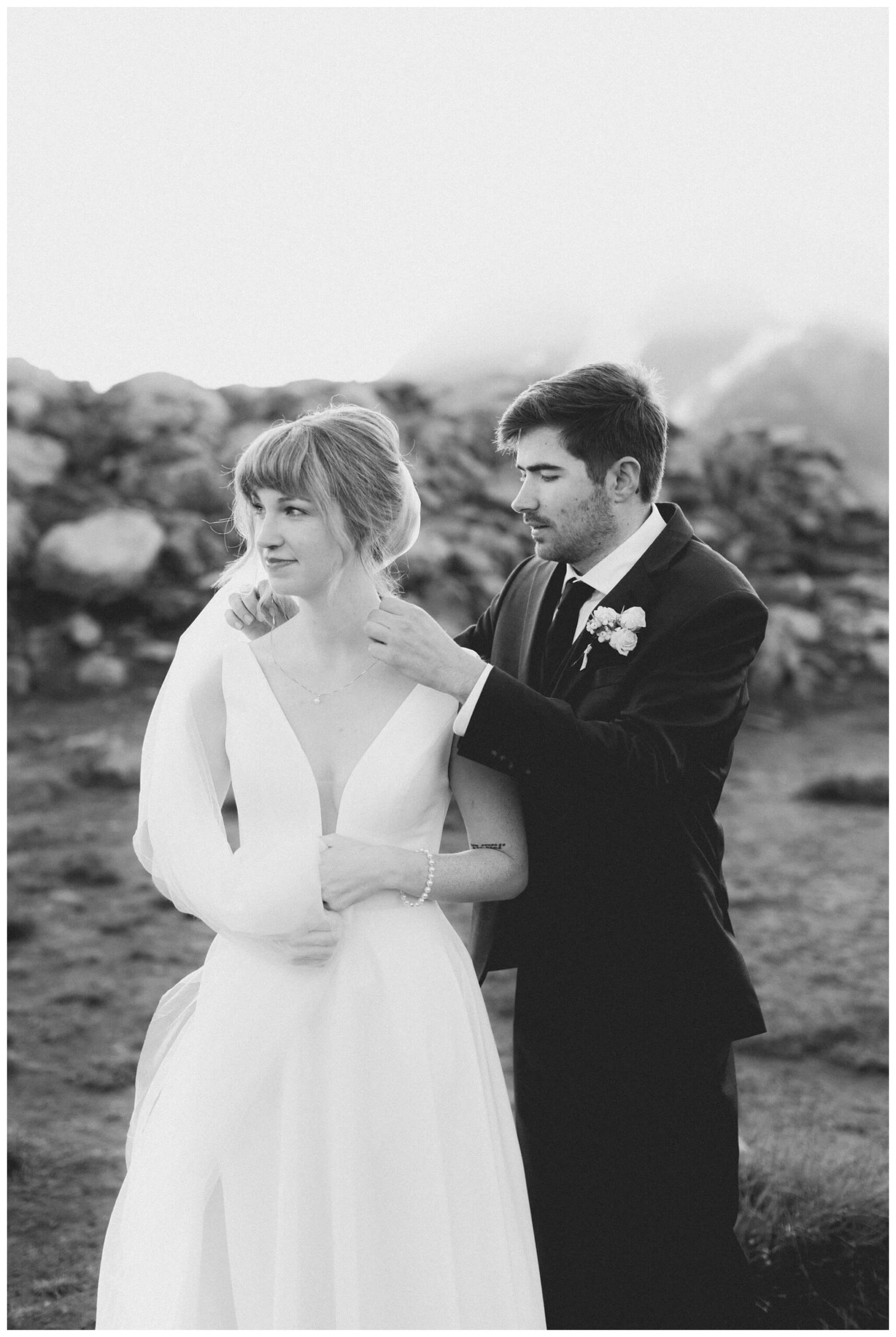 epic mountain top sunrise wedding near mount baker at artist point hiking trail in deming washington by josh and andrea photography