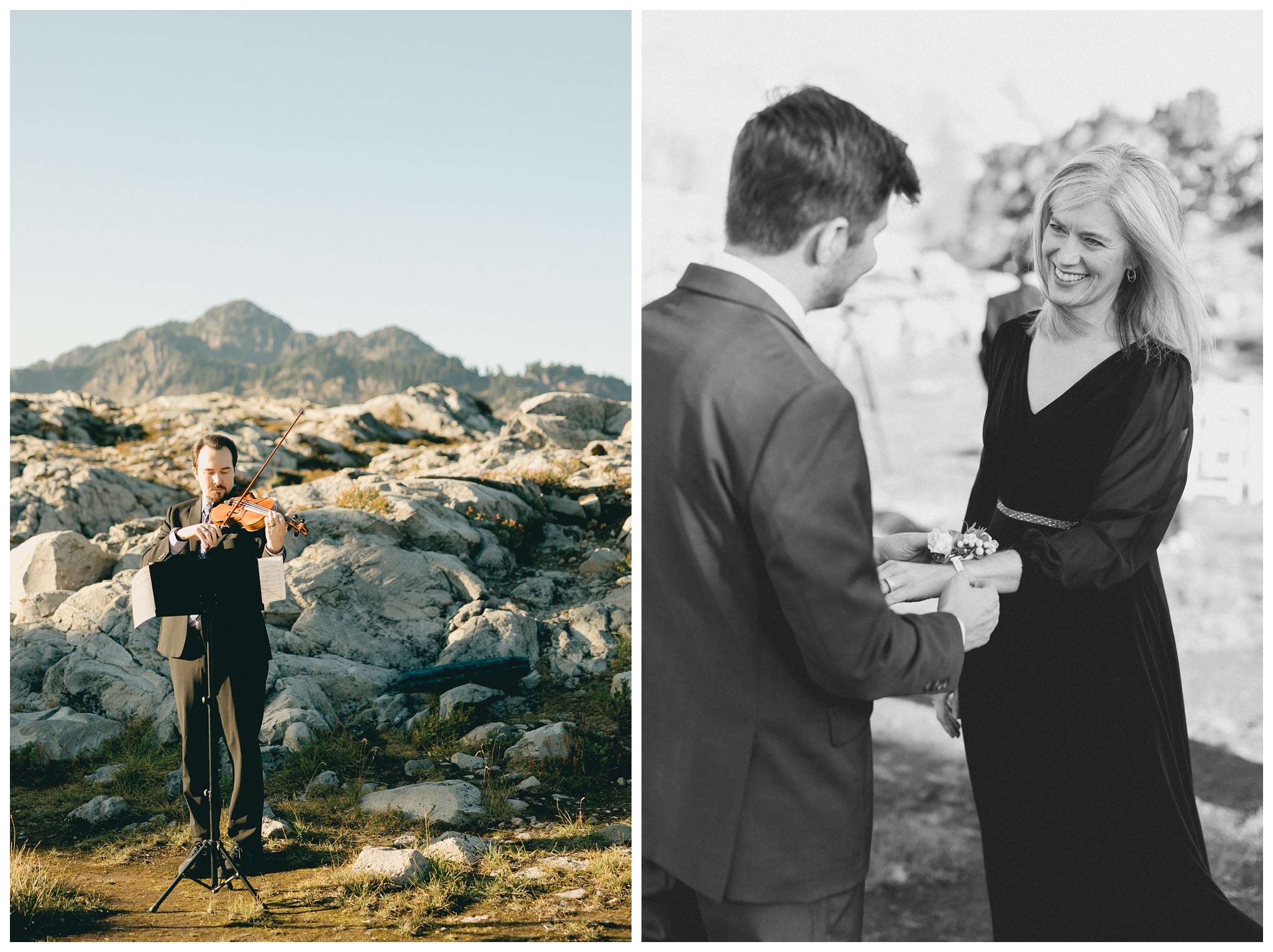 epic mountain top sunrise wedding near mount baker at artist point hiking trail in deming washington by josh and andrea photography
