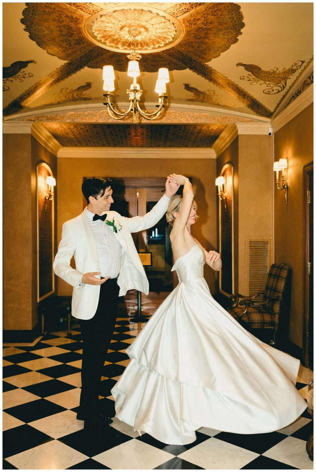 Bride and groom dance at Colony Club wedding