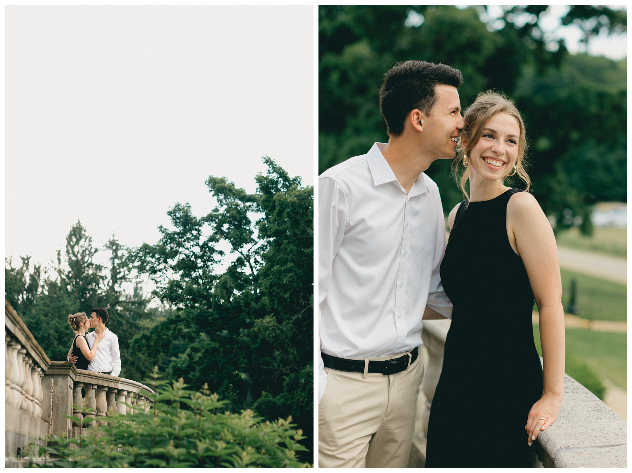 classy refined date night engagement shoot at felt estate with a black dress by josh and andrea photography