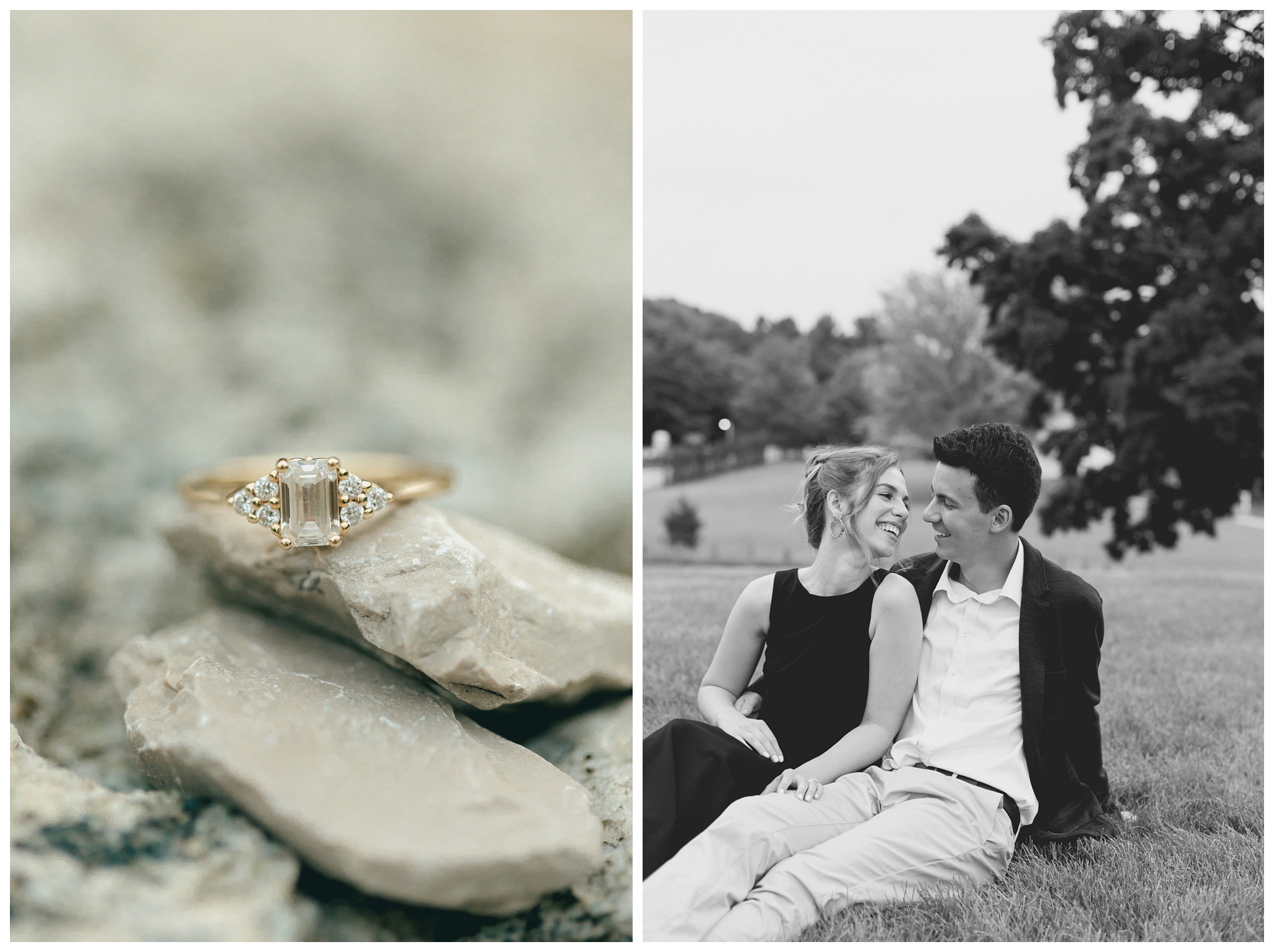 classy refined date night engagement shoot at felt estate with a black dress by josh and andrea photography