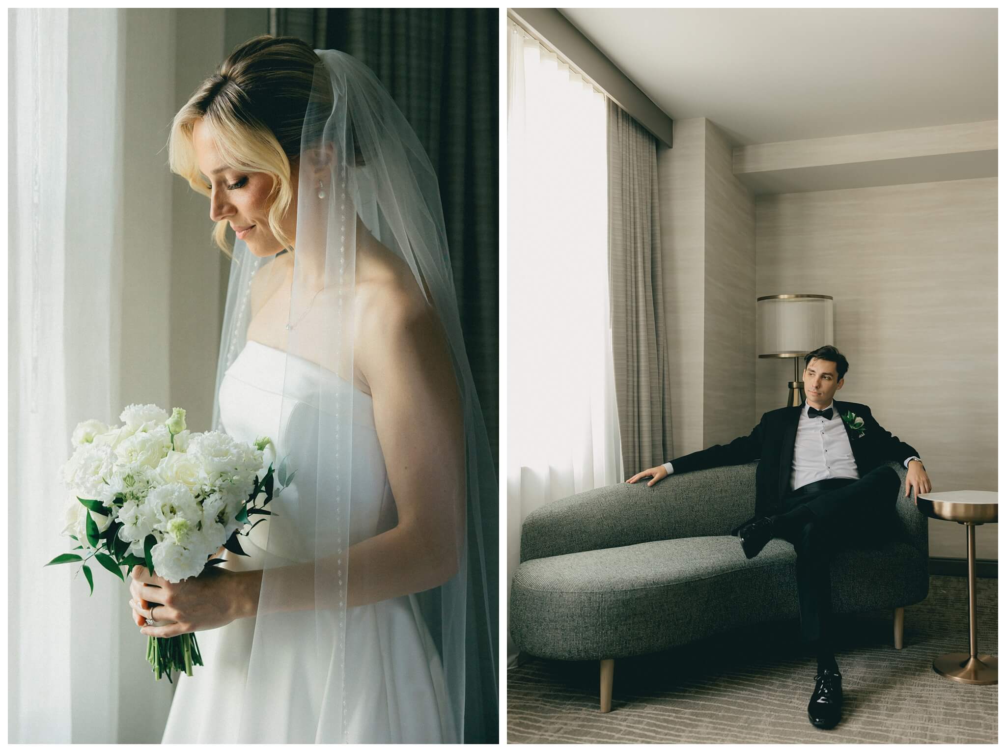 black and white hollywood inspired downtown wedding at the detroit institute of arts and colony club by josh and andrea photography