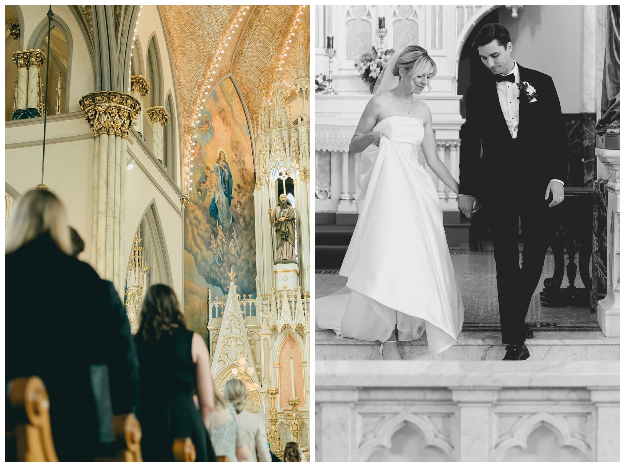 black and white hollywood inspired downtown wedding at the detroit institute of arts and colony club by josh and andrea photography