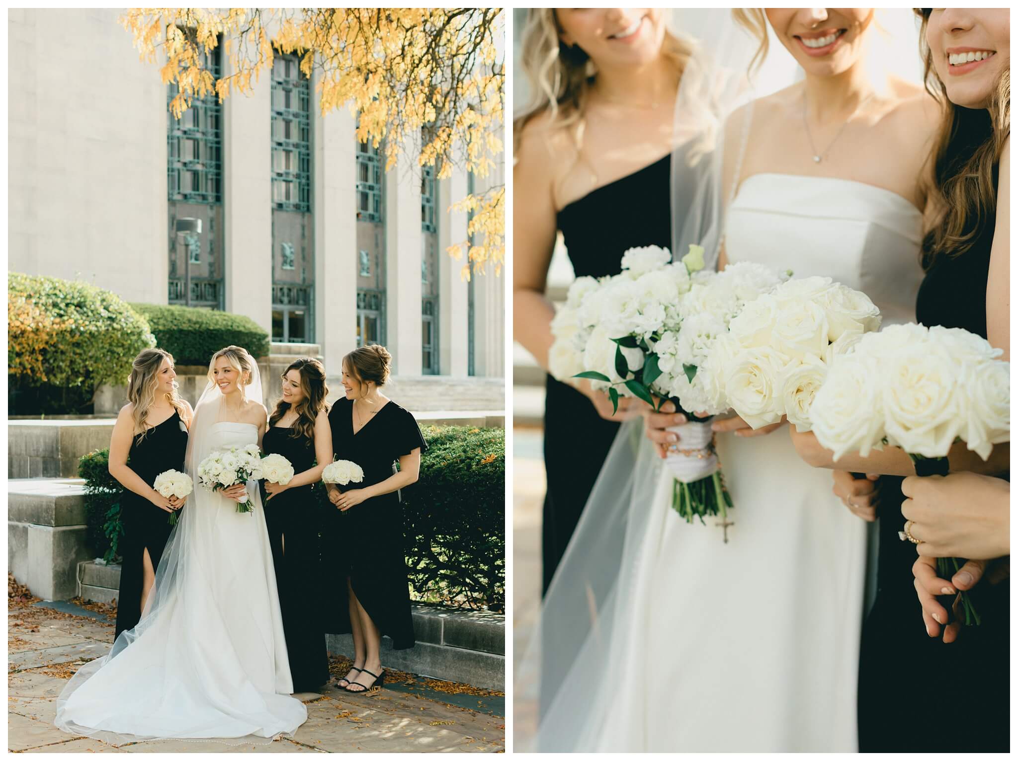 black and white hollywood inspired downtown wedding at the detroit institute of arts and colony club by josh and andrea photography