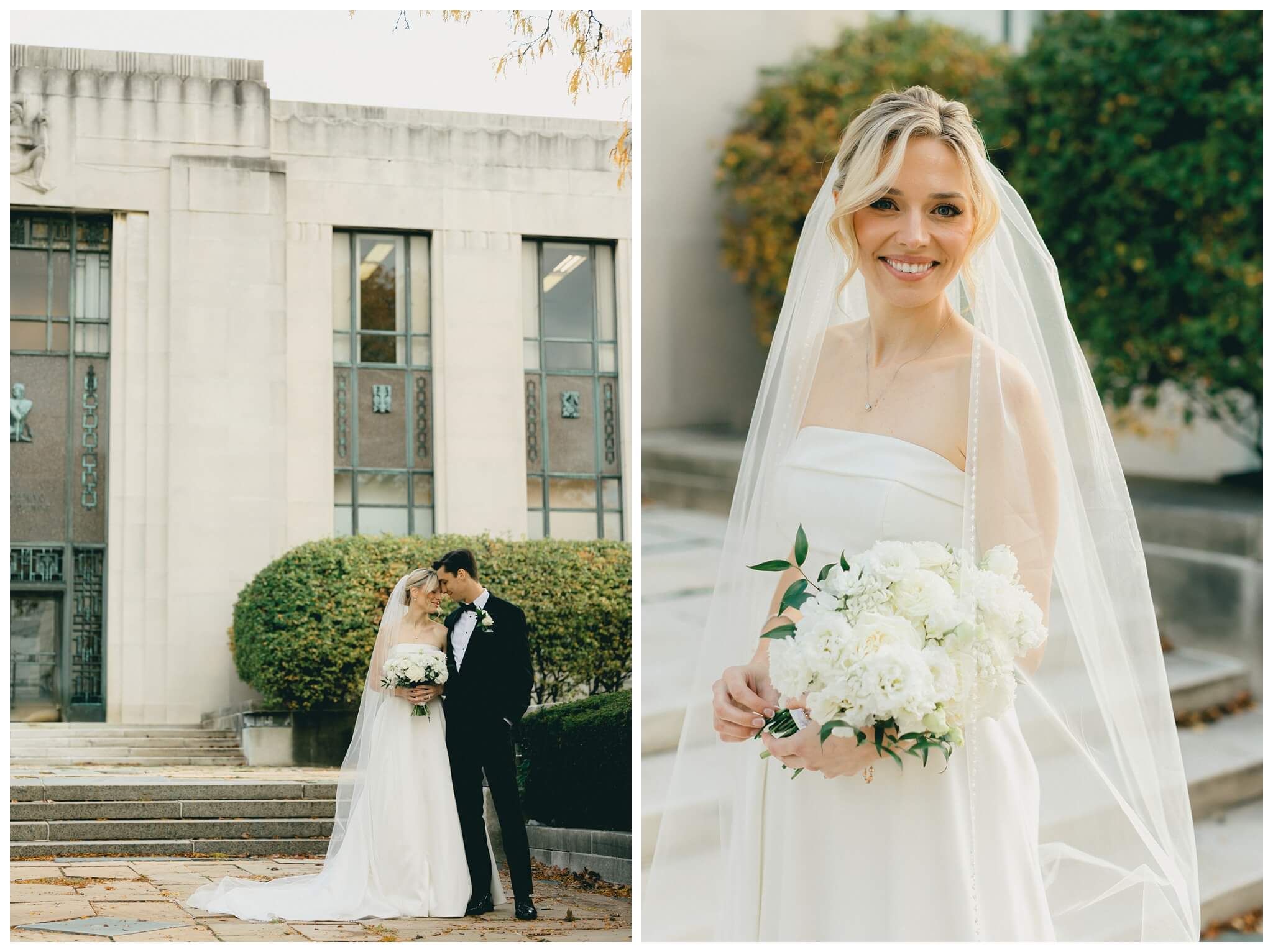 black and white hollywood inspired downtown wedding at the detroit institute of arts and colony club by josh and andrea photography