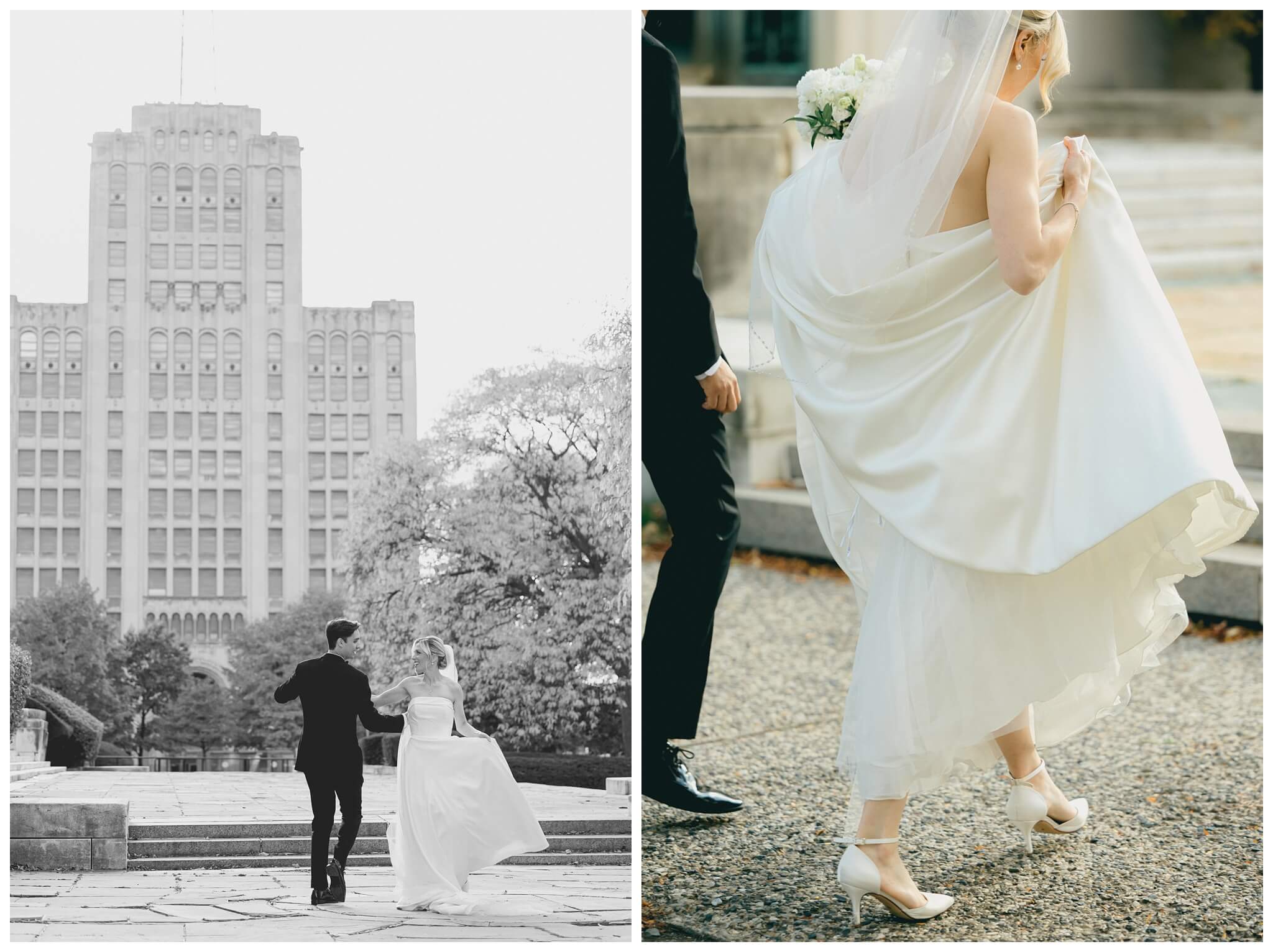 black and white hollywood inspired downtown wedding at the detroit institute of arts and colony club by josh and andrea photography