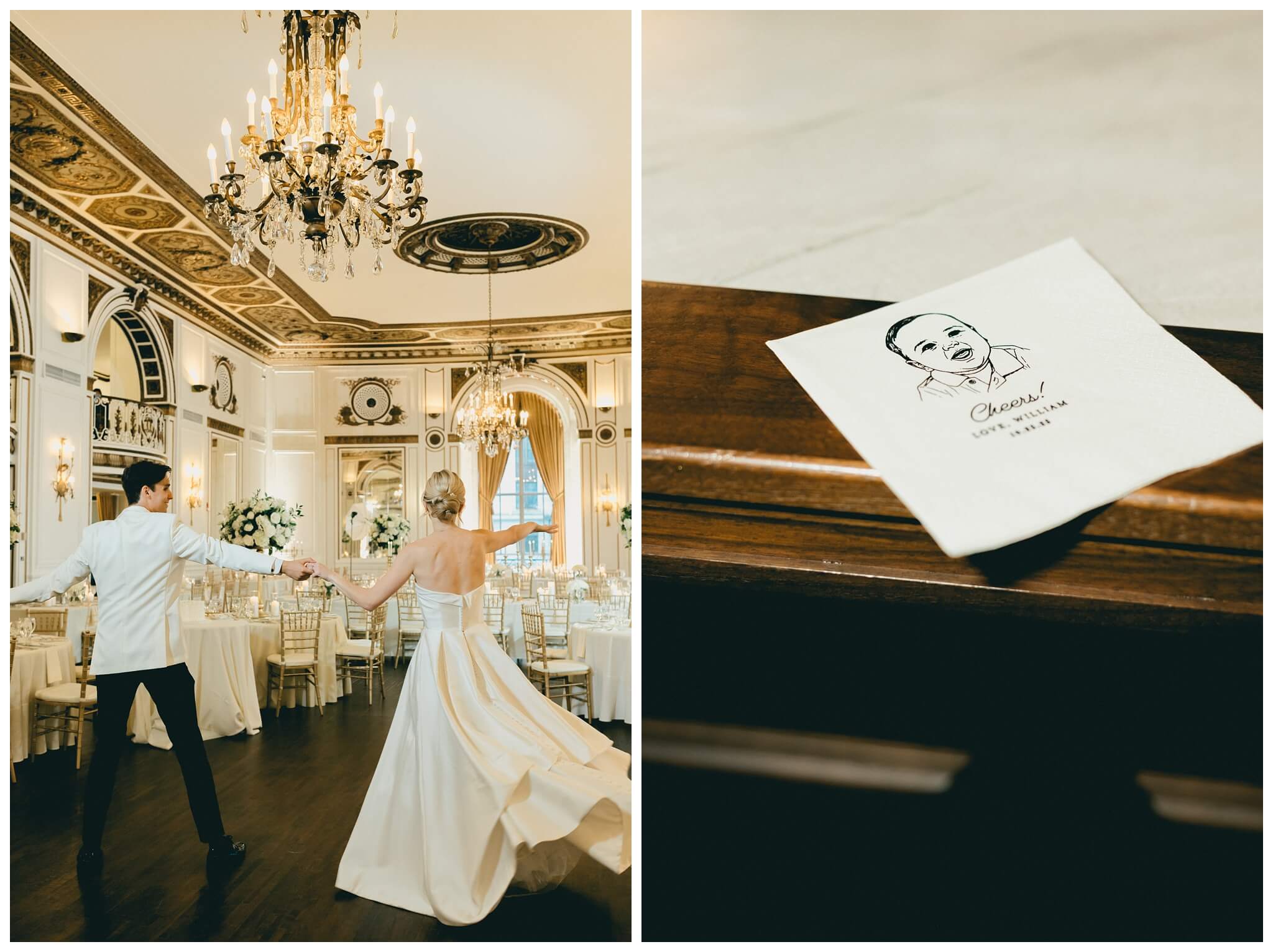 black and white hollywood inspired downtown wedding at the detroit institute of arts and colony club by josh and andrea photography