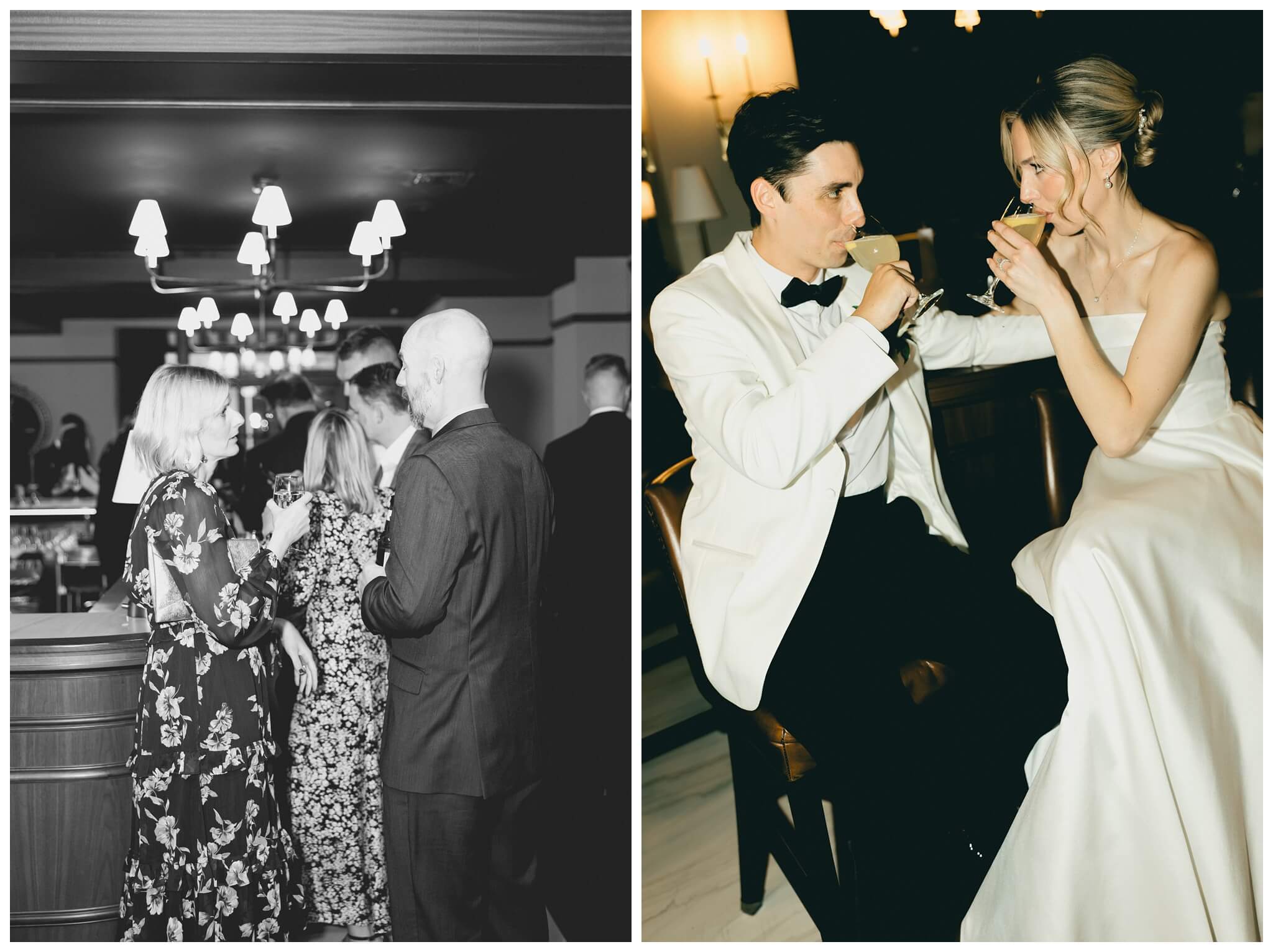 black and white hollywood inspired downtown wedding at the detroit institute of arts and colony club by josh and andrea photography