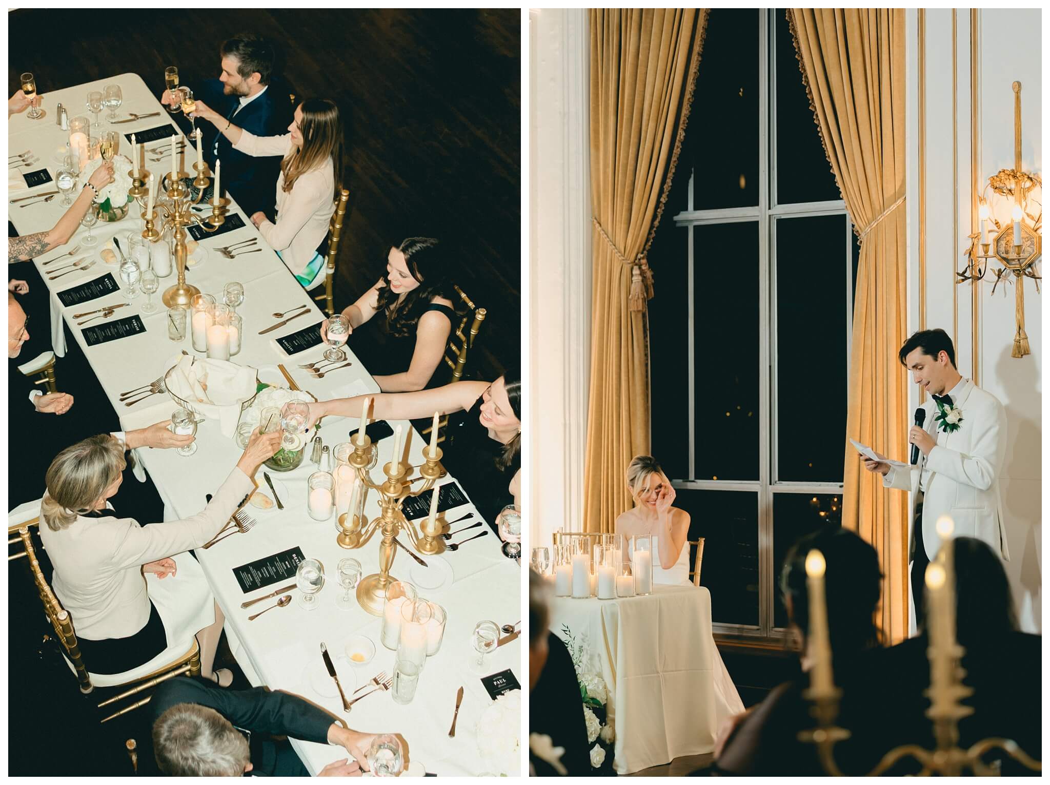 black and white hollywood inspired downtown wedding at the detroit institute of arts and colony club by josh and andrea photography