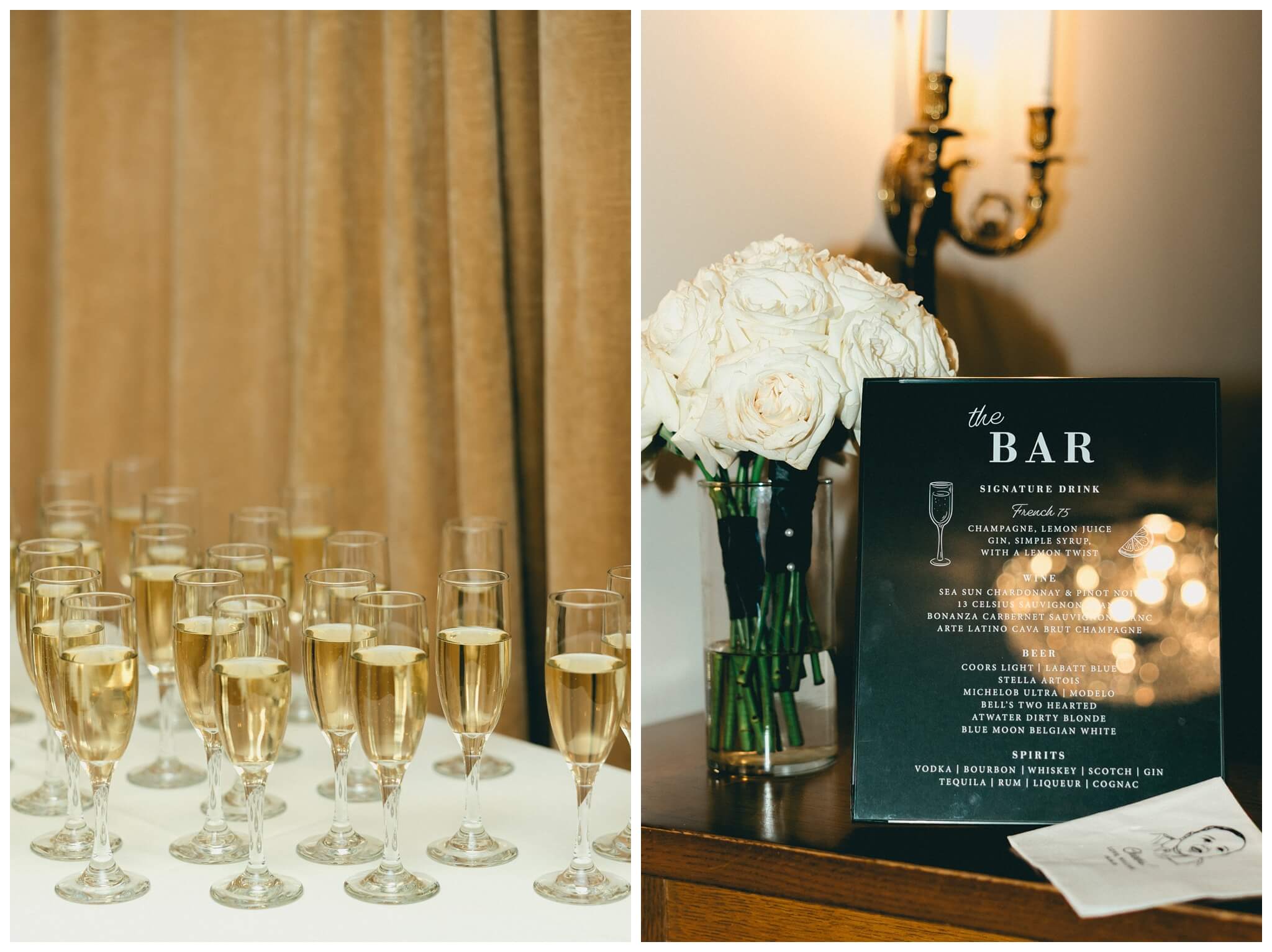 black and white hollywood inspired downtown wedding at the detroit institute of arts and colony club by josh and andrea photography