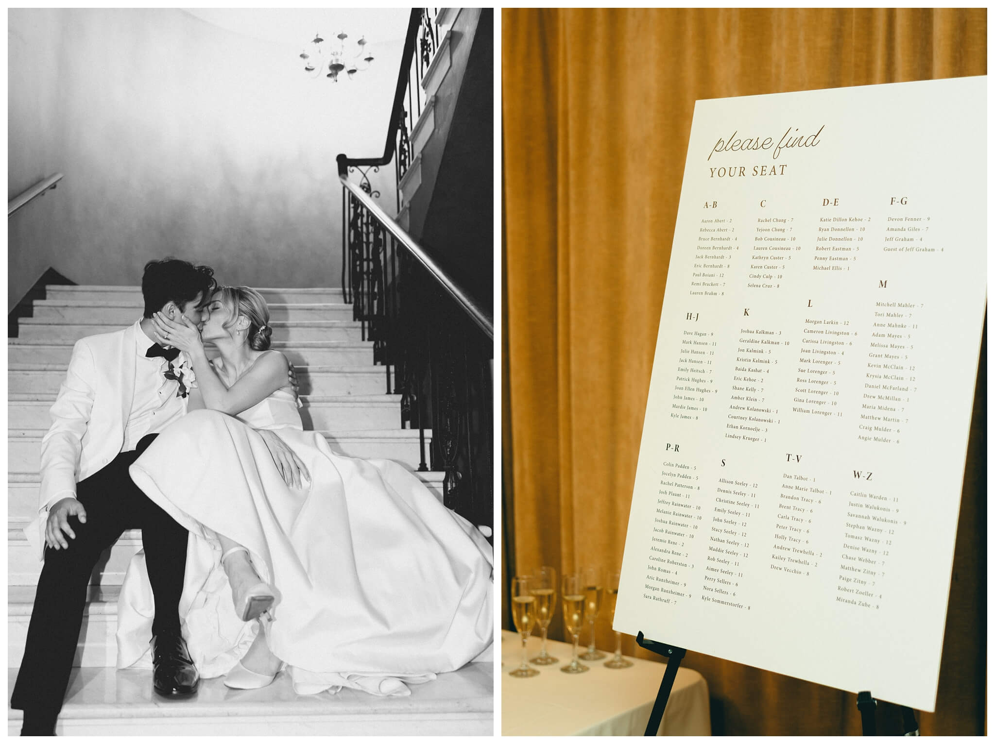 black and white hollywood inspired downtown wedding at the detroit institute of arts and colony club by josh and andrea photography