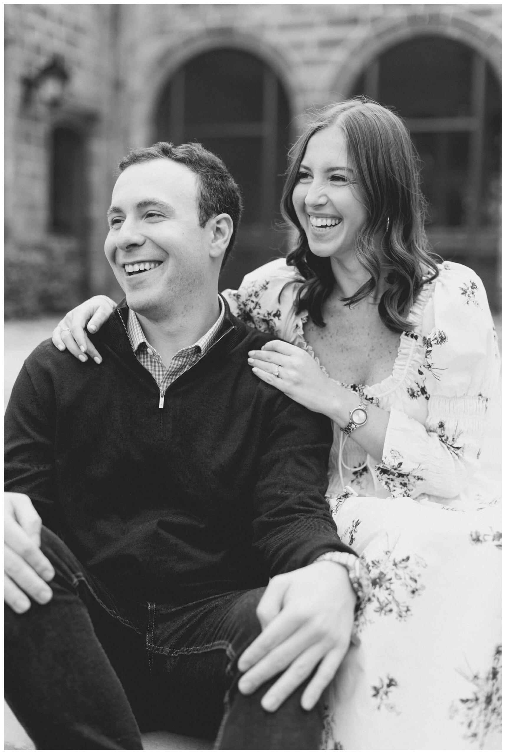 classy inspired romantic fall engagement shoot with an estate near Detroit at the edsel and eleanor ford house by josh and andrea photography