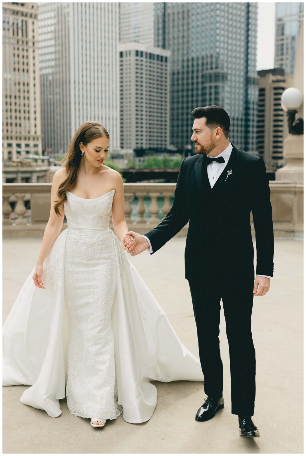 Wedding portrait in downtown Chicago