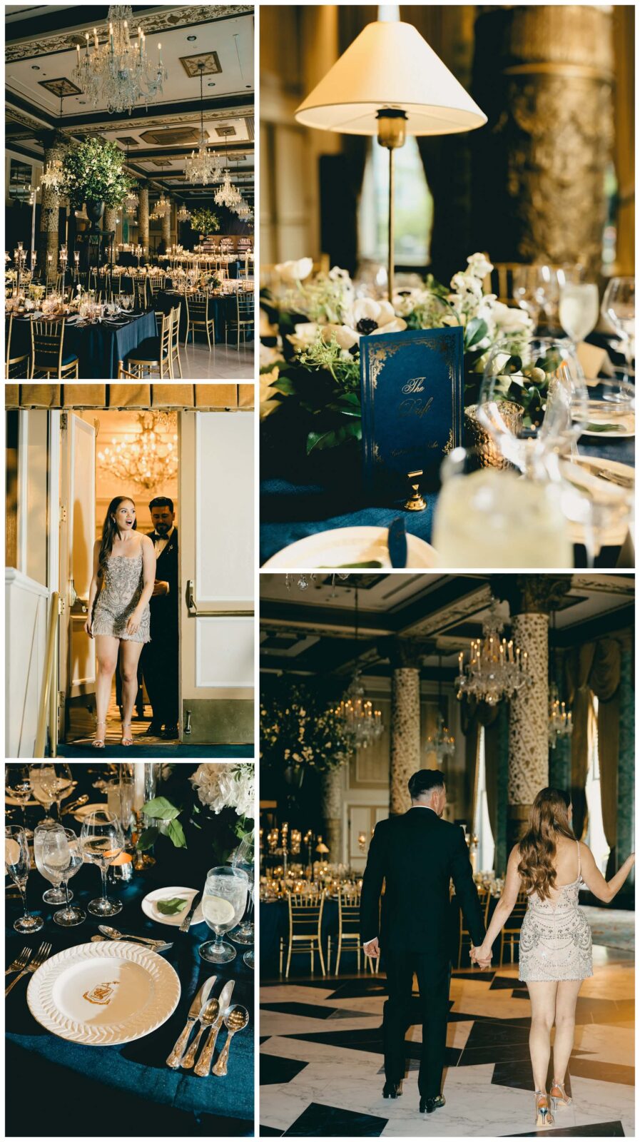 Great Gatsby inspired wedding reception design at The Drake Hotel