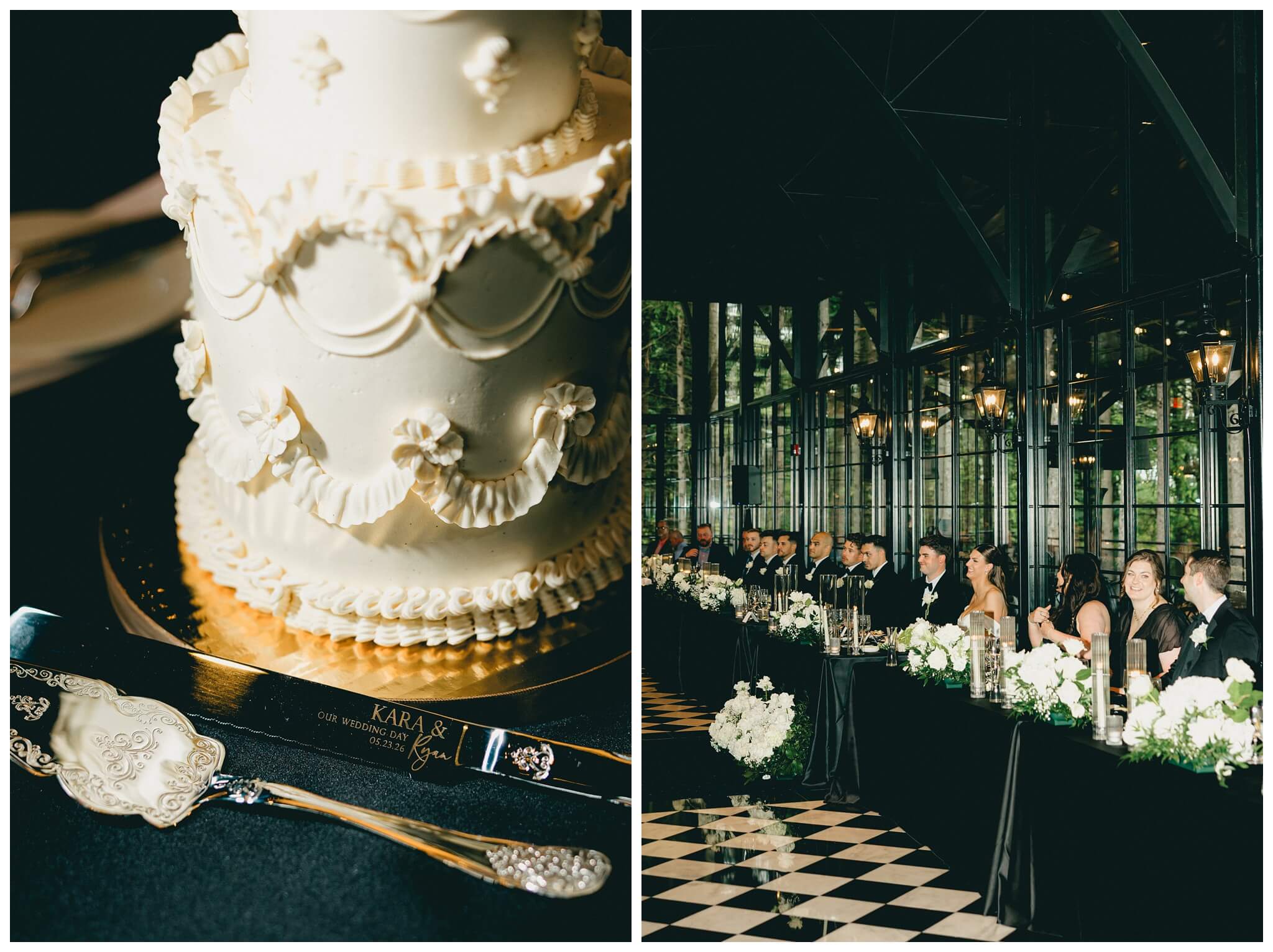 reception photos at Shepherd's Hollow on a rainy wedding day photographed by josh and andrea photography 