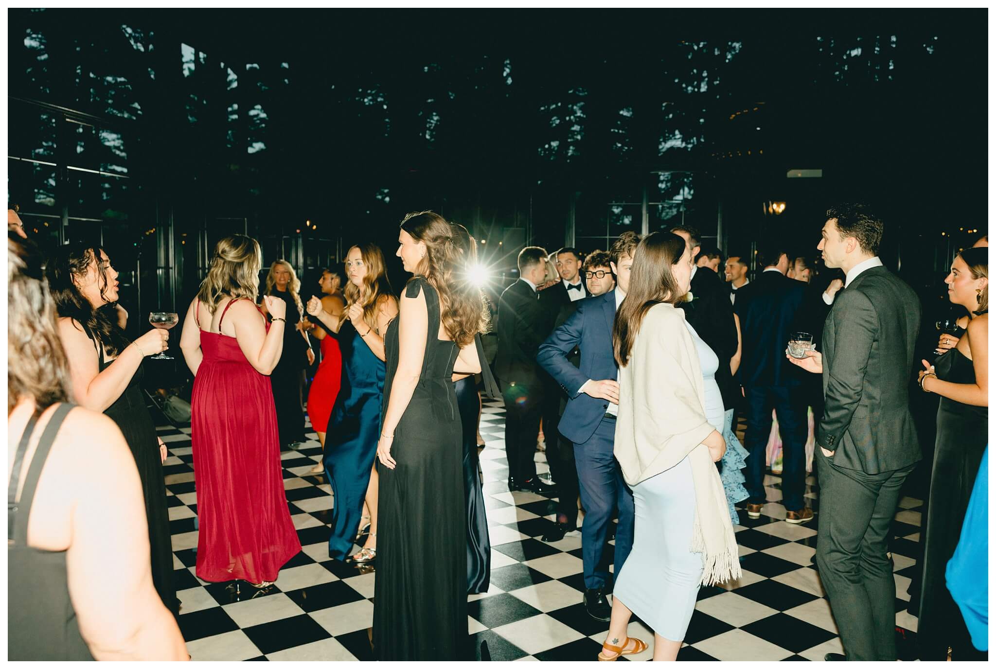 reception dancing at Shepherd's Hollow on a rainy wedding day photographed by josh and andrea photography 