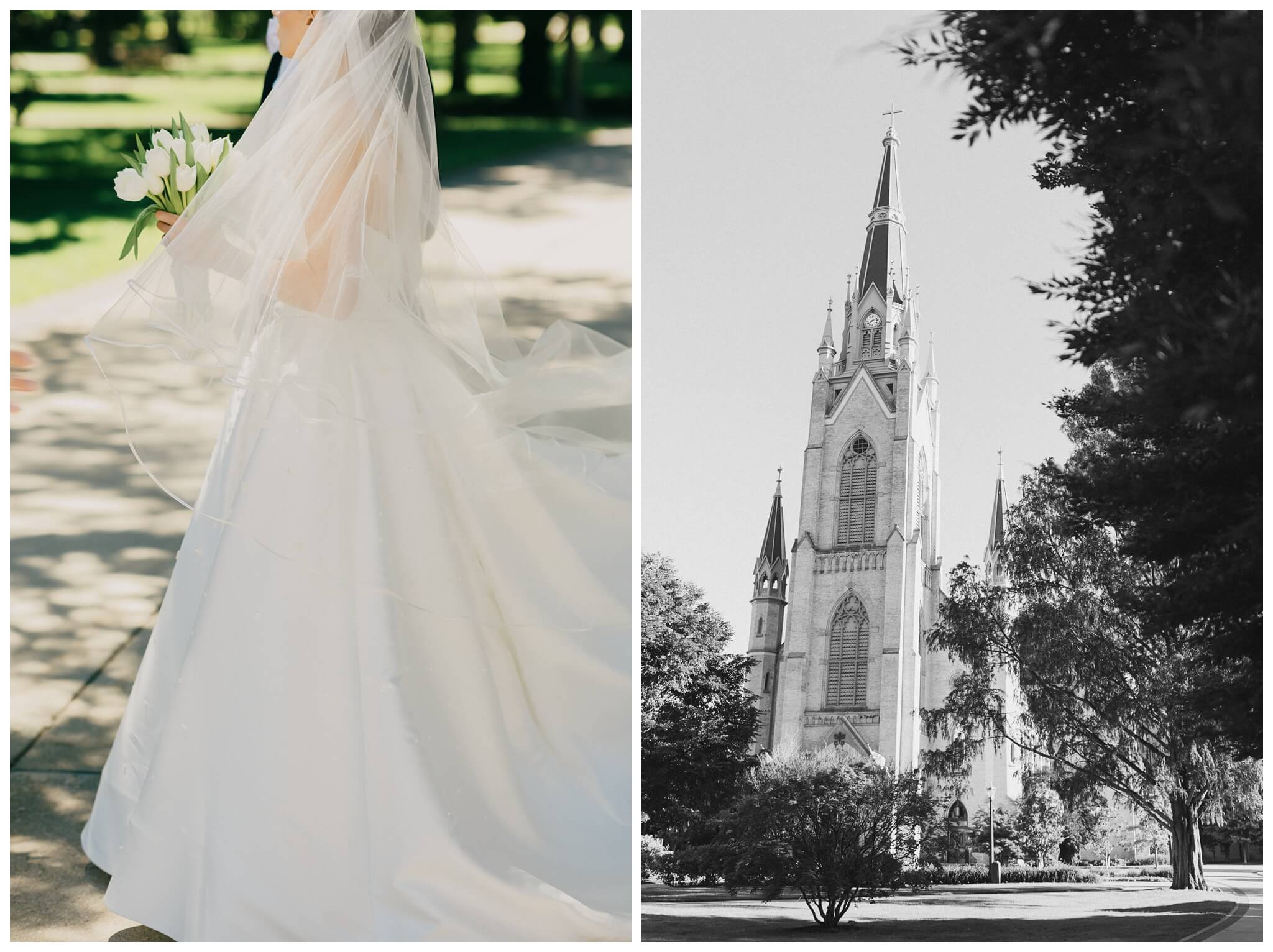 a wedding in the basilica at Notre dame indiana by josh and andrea photography