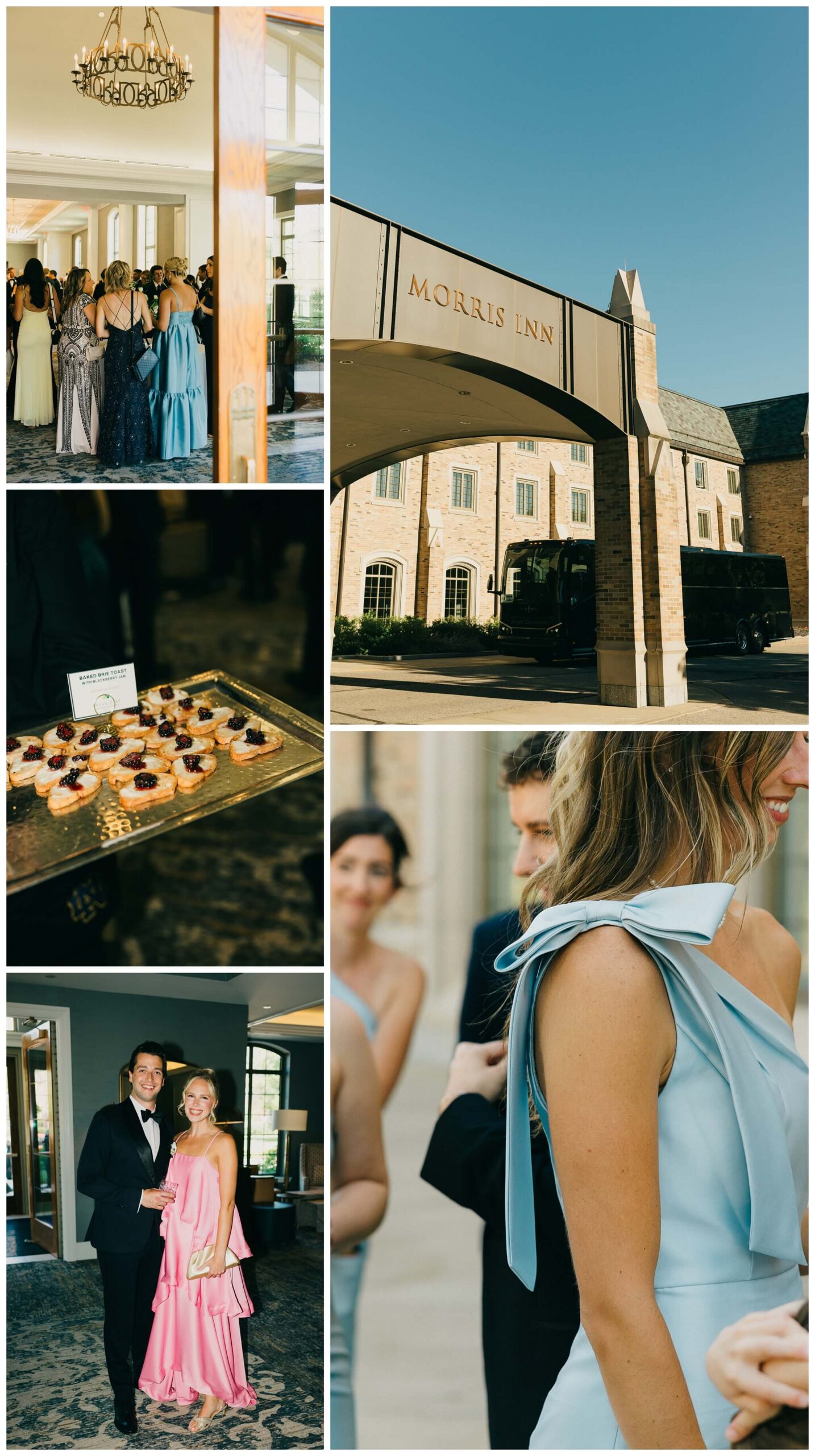 cocktail hour and reception at the morris inn at Notre dame indiana by josh and andrea photography