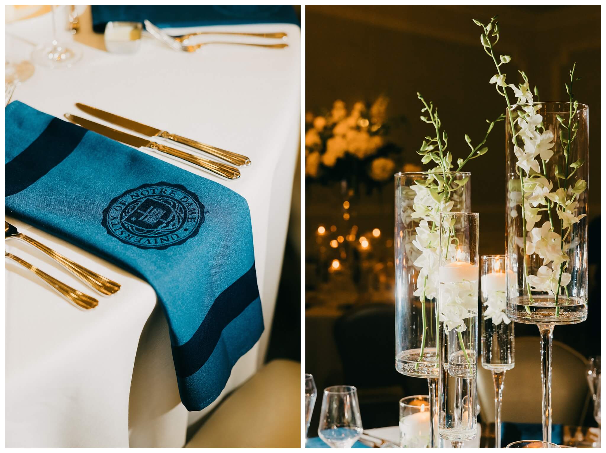 reception at the morris inn at Notre dame indiana by josh and andrea photography