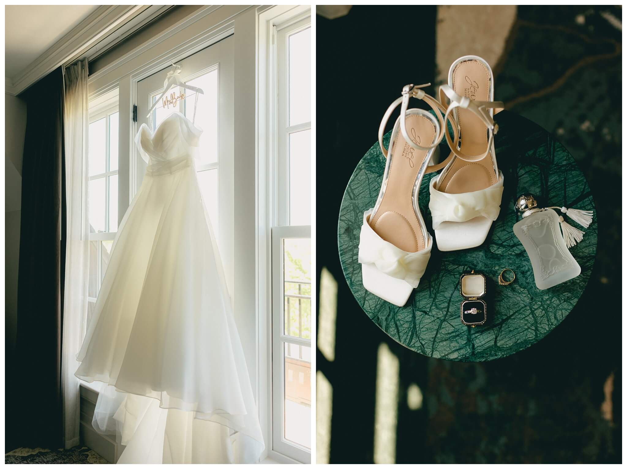 bride getting ready at royal park hotel in rochester michigan by josh and andrea photography 