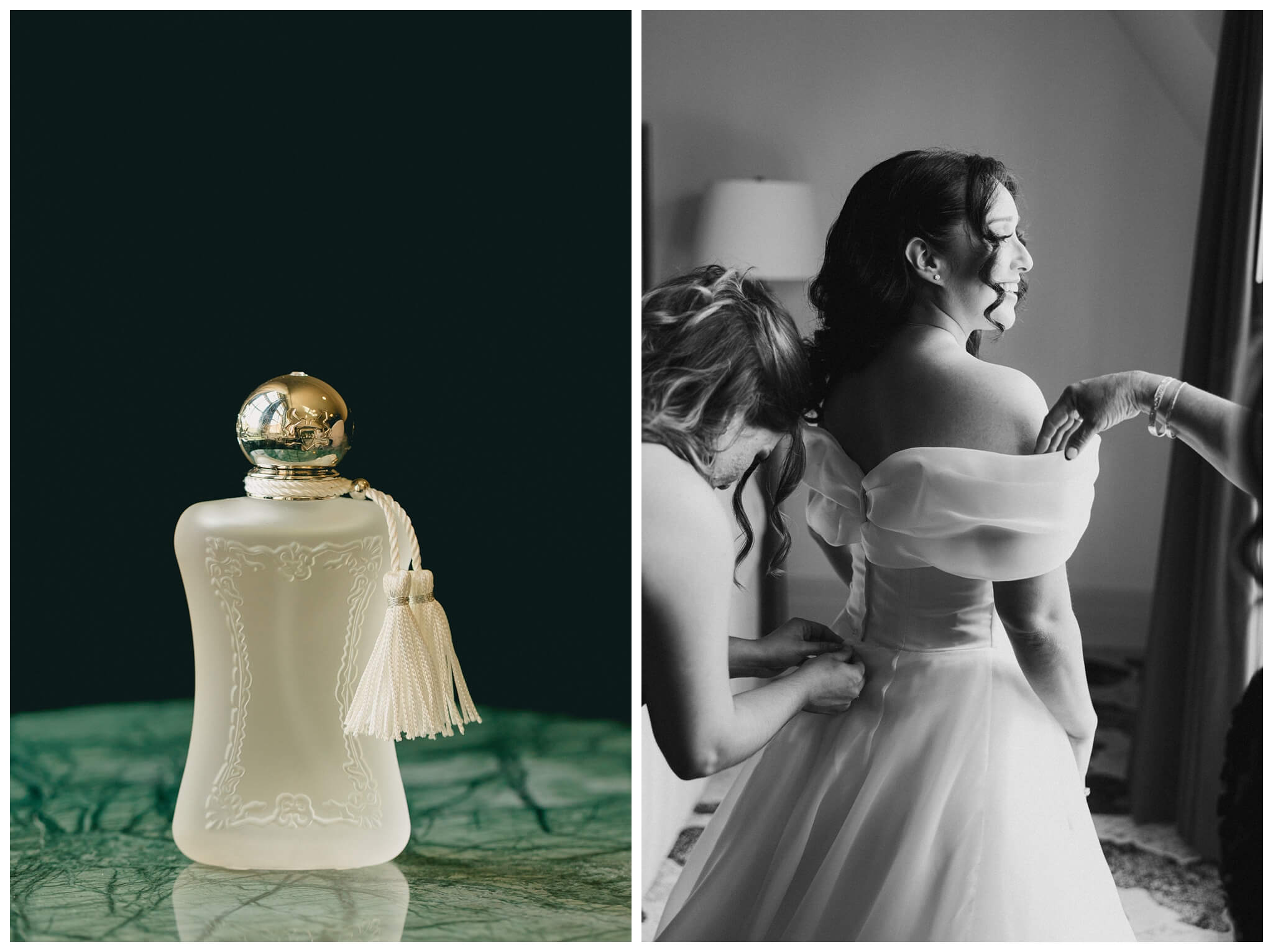 bride getting ready at royal park hotel in rochester michigan by josh and andrea photography 