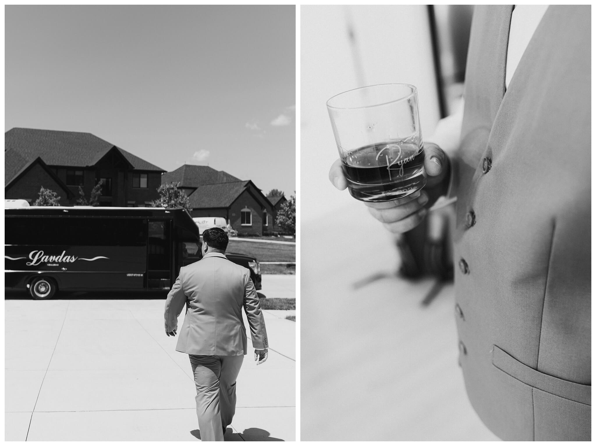 groom getting ready at royal park hotel in rochester michigan by josh and andrea photography 