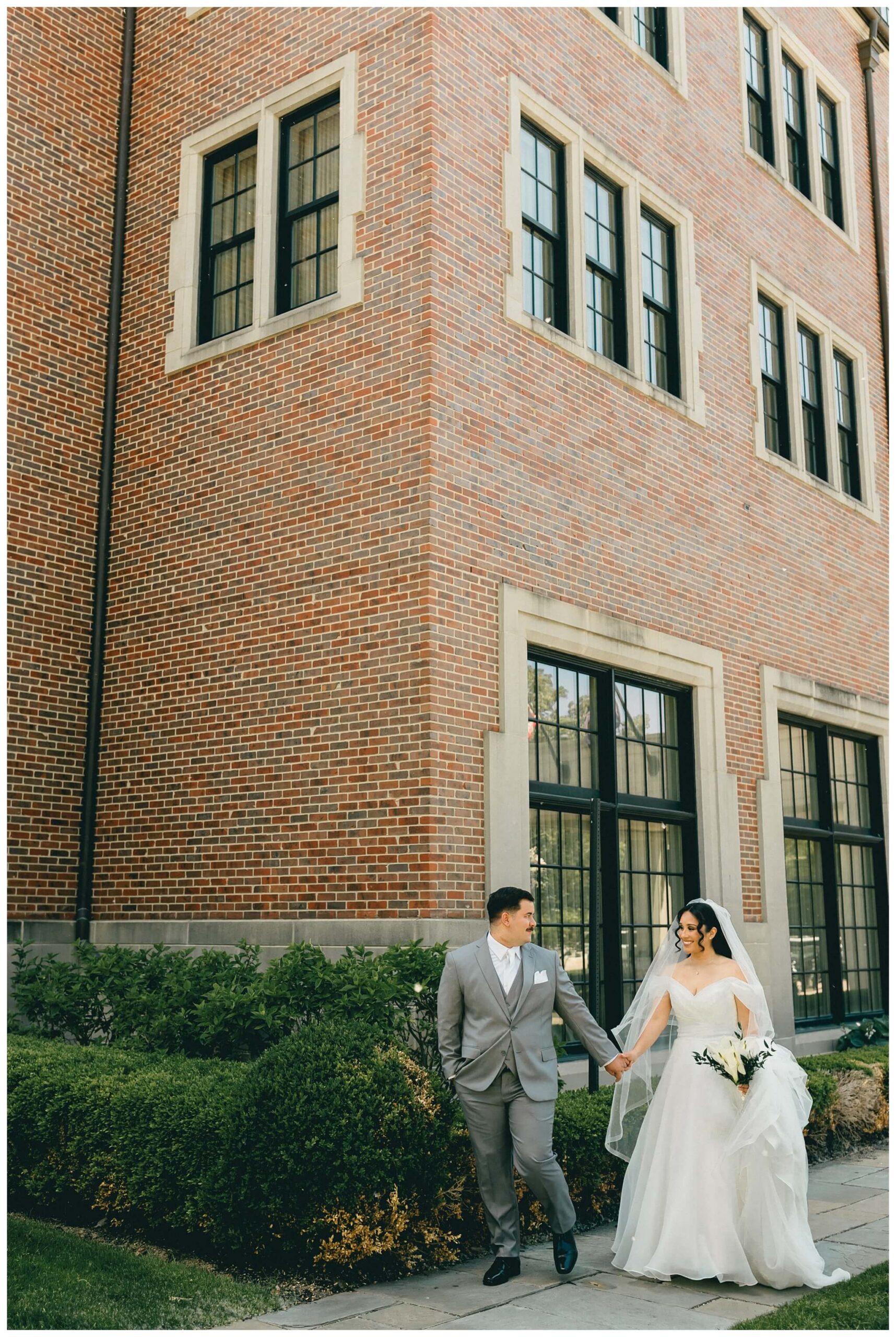 bride and groom at royal park hotel in rochester michigan by josh and andrea photography
