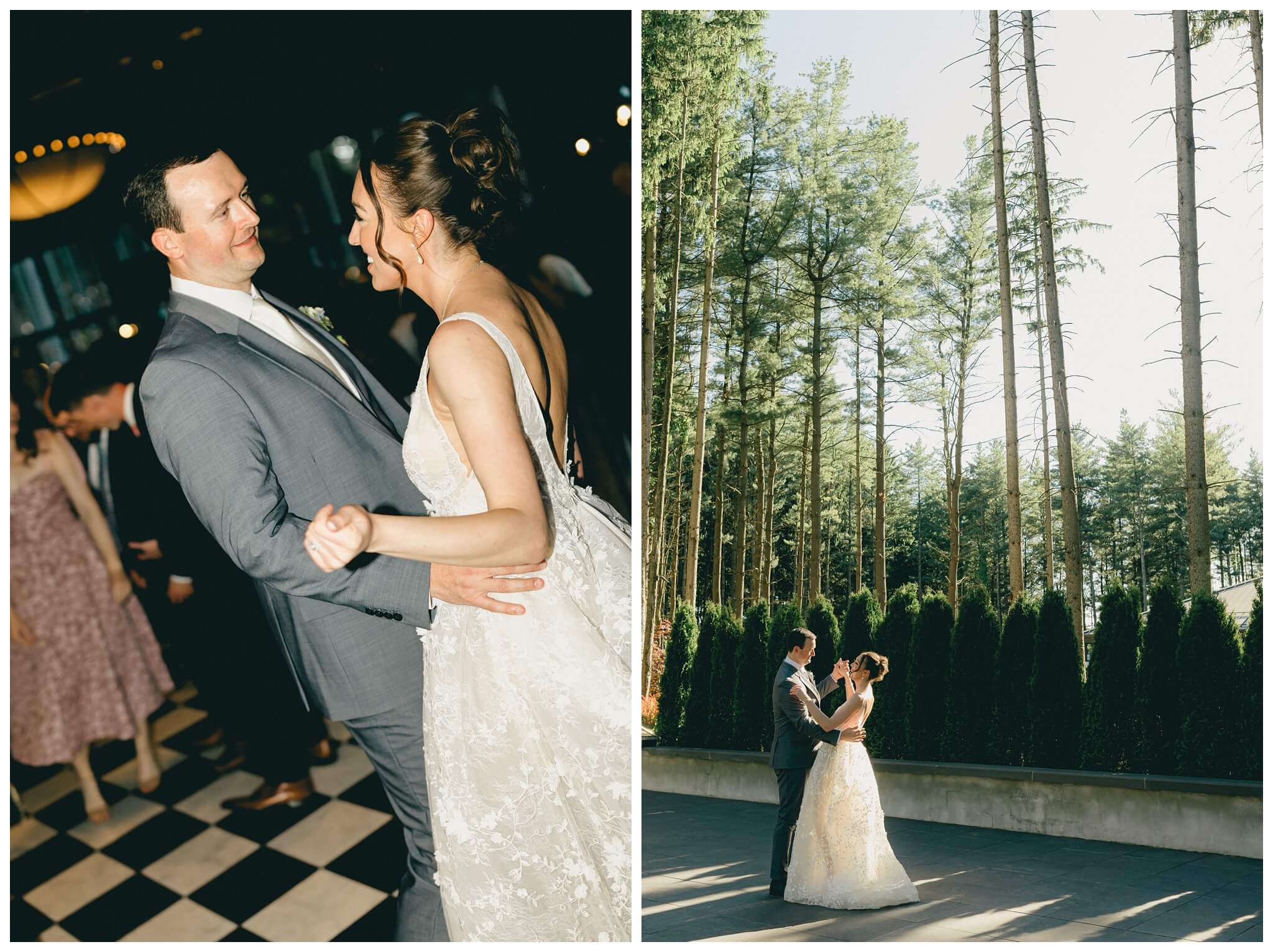 bride and groom dancing at Shepherd's hollow golf club near clarkston michigan by josh and andrea photography 