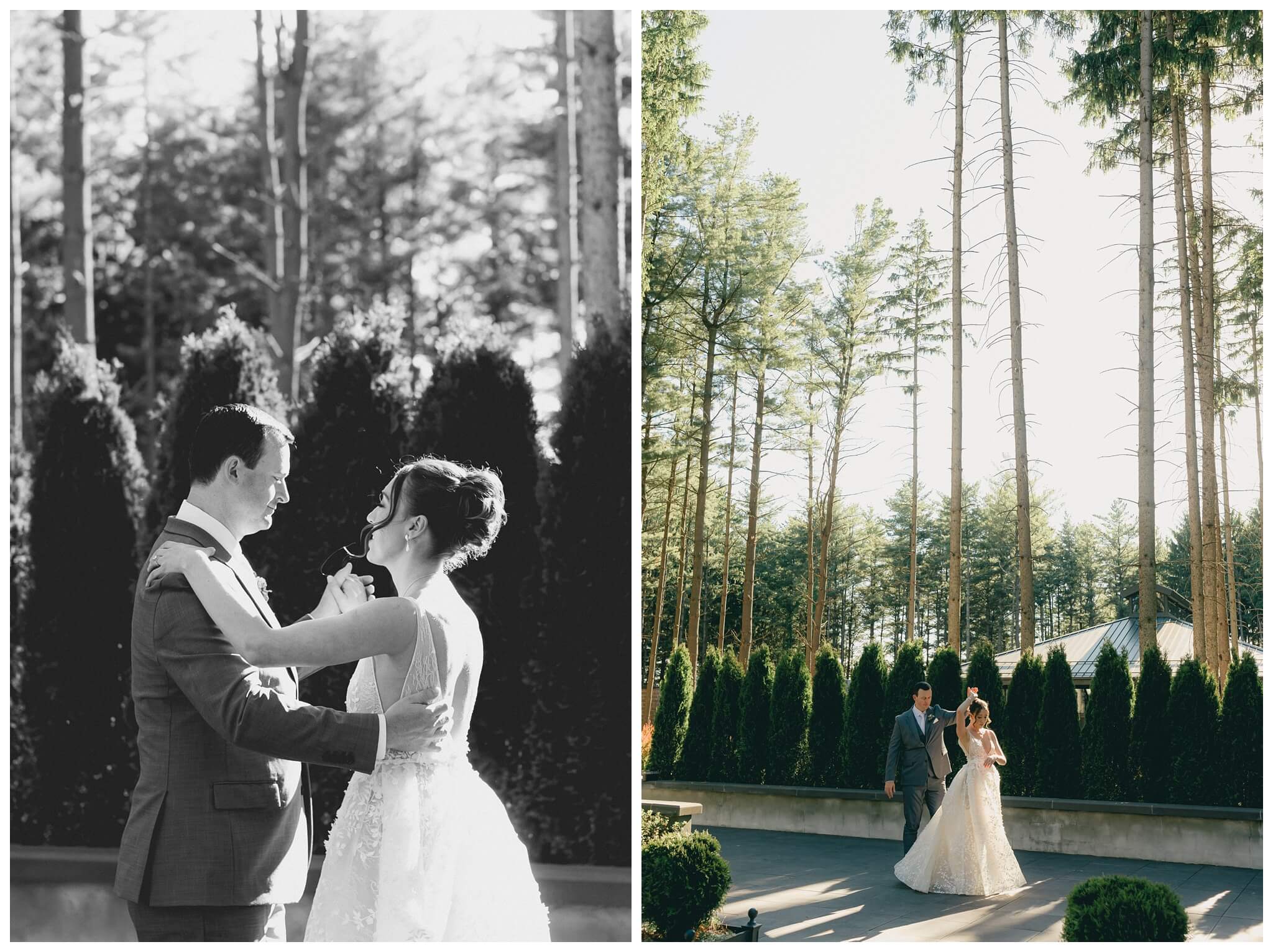 bride and groom dancing at shepherd's hollow golf club in clarkston michigan by josh and andrea photography 