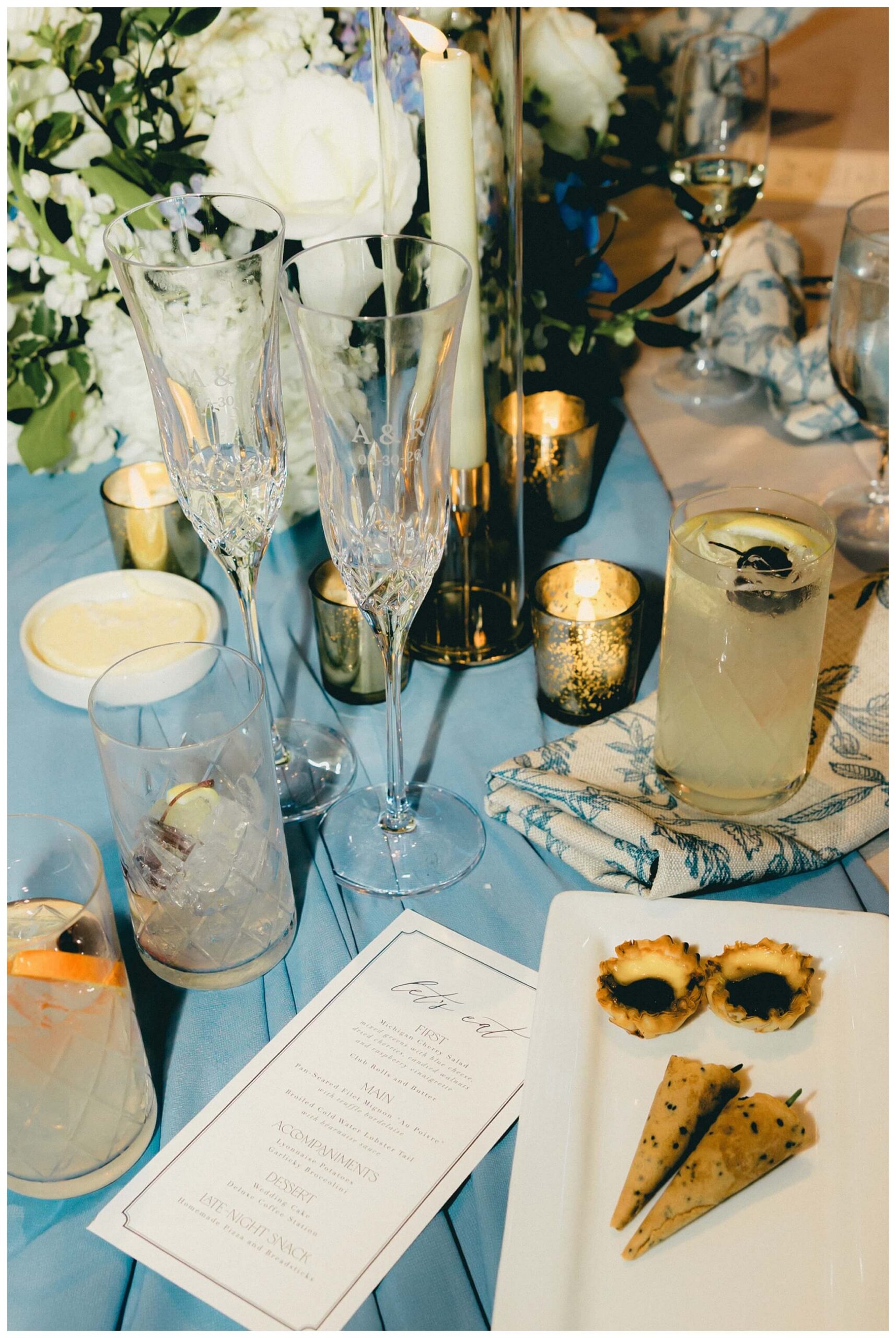 reception details at shepherd's hollow golf club in clarkston michigan by josh and andrea photography 