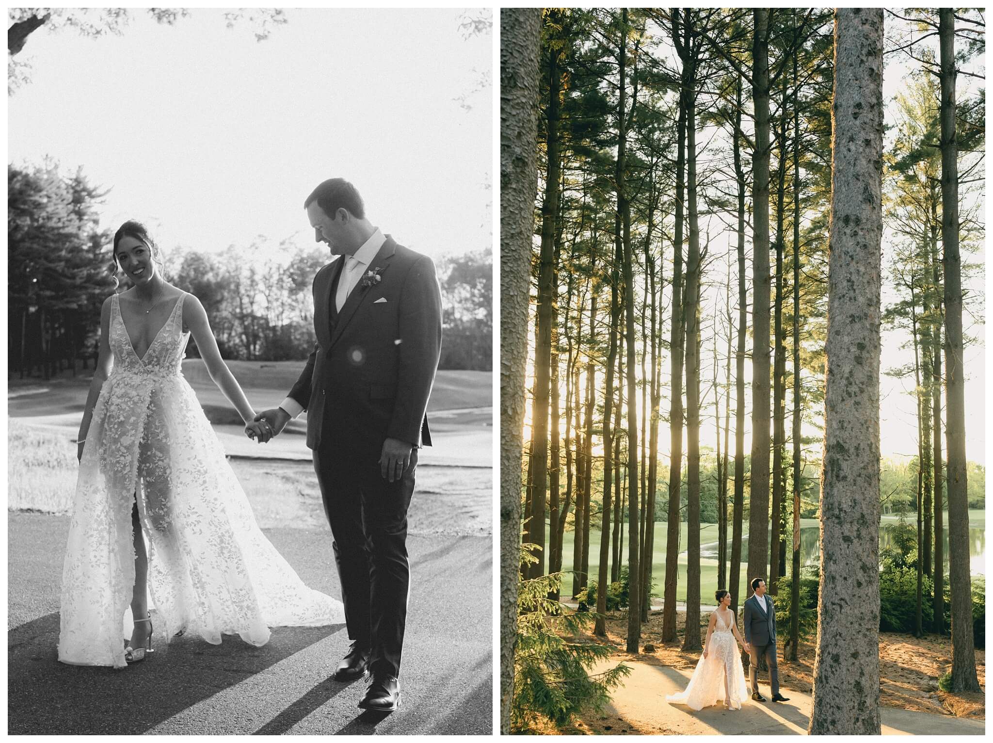 sunset portraits at shepherd's hollow golf club in clarkston michigan by josh and andrea photography 