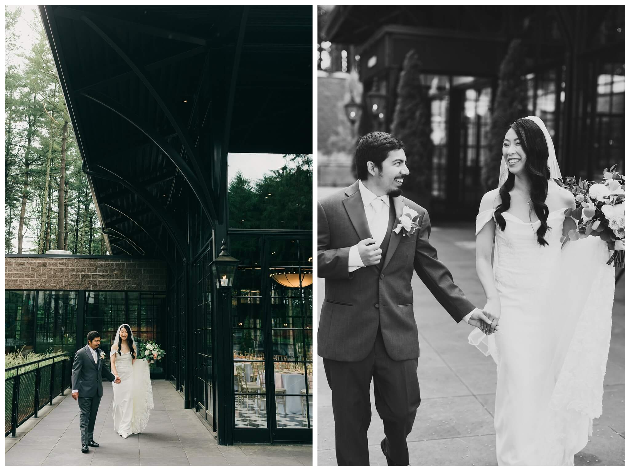 bride and groom touring Shepherd's hollow golf club near clarkston michigan by josh and andrea photography 