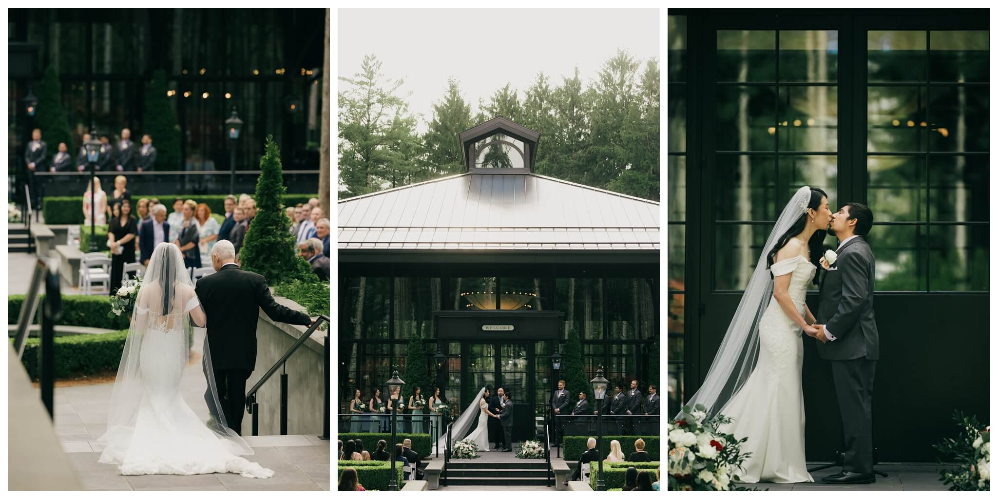 ceremony at Shepherd's hollow golf club near clarkston michigan by josh and andrea photography 