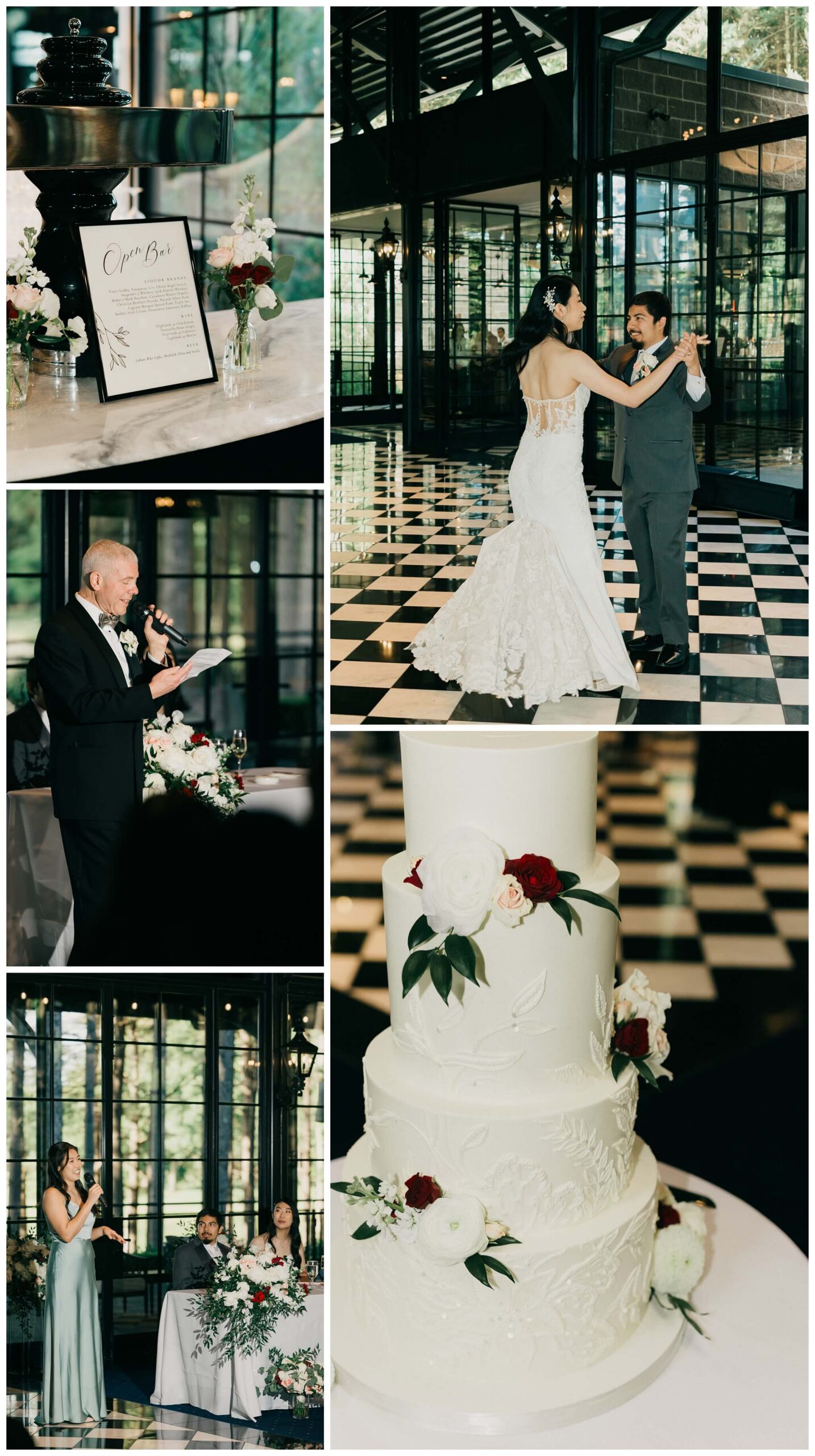 bride and groom first dance at Shepherd's hollow golf club near clarkston michigan by josh and andrea photography 