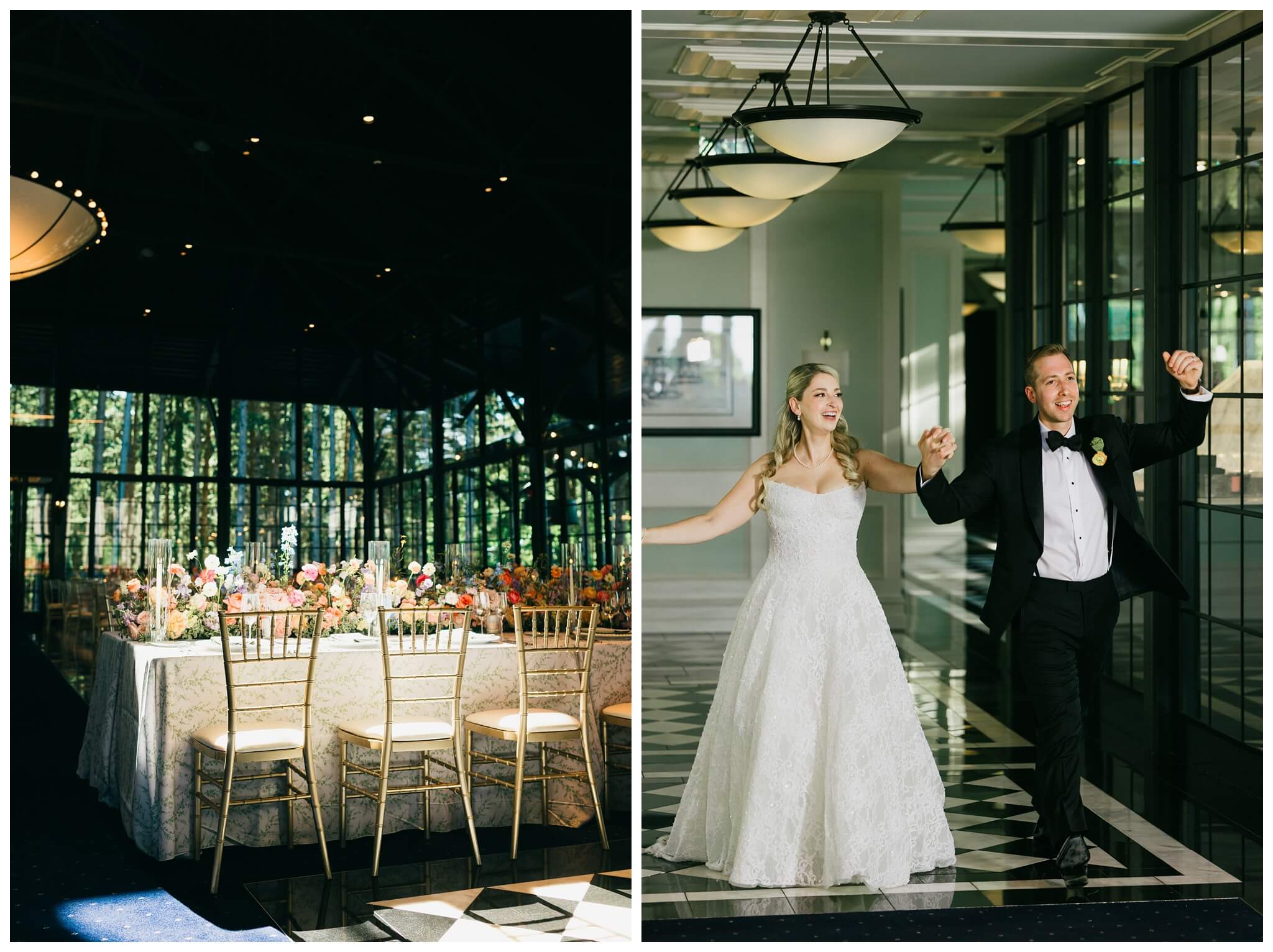 floral reception table at Shepherd's hollow golf club near clarkston michigan by josh and andrea photography 