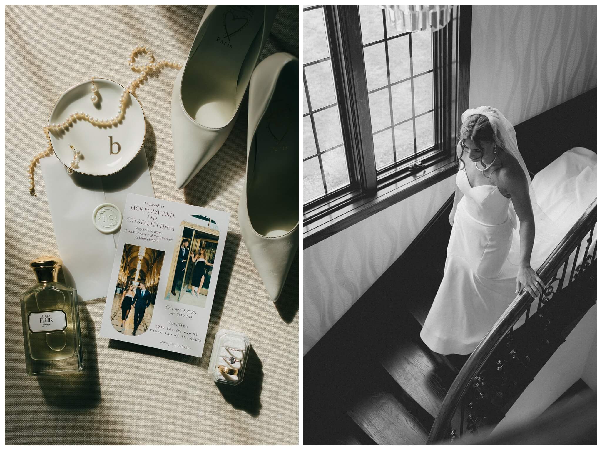 bridal details at venue3two wedding by josh and andrea photography