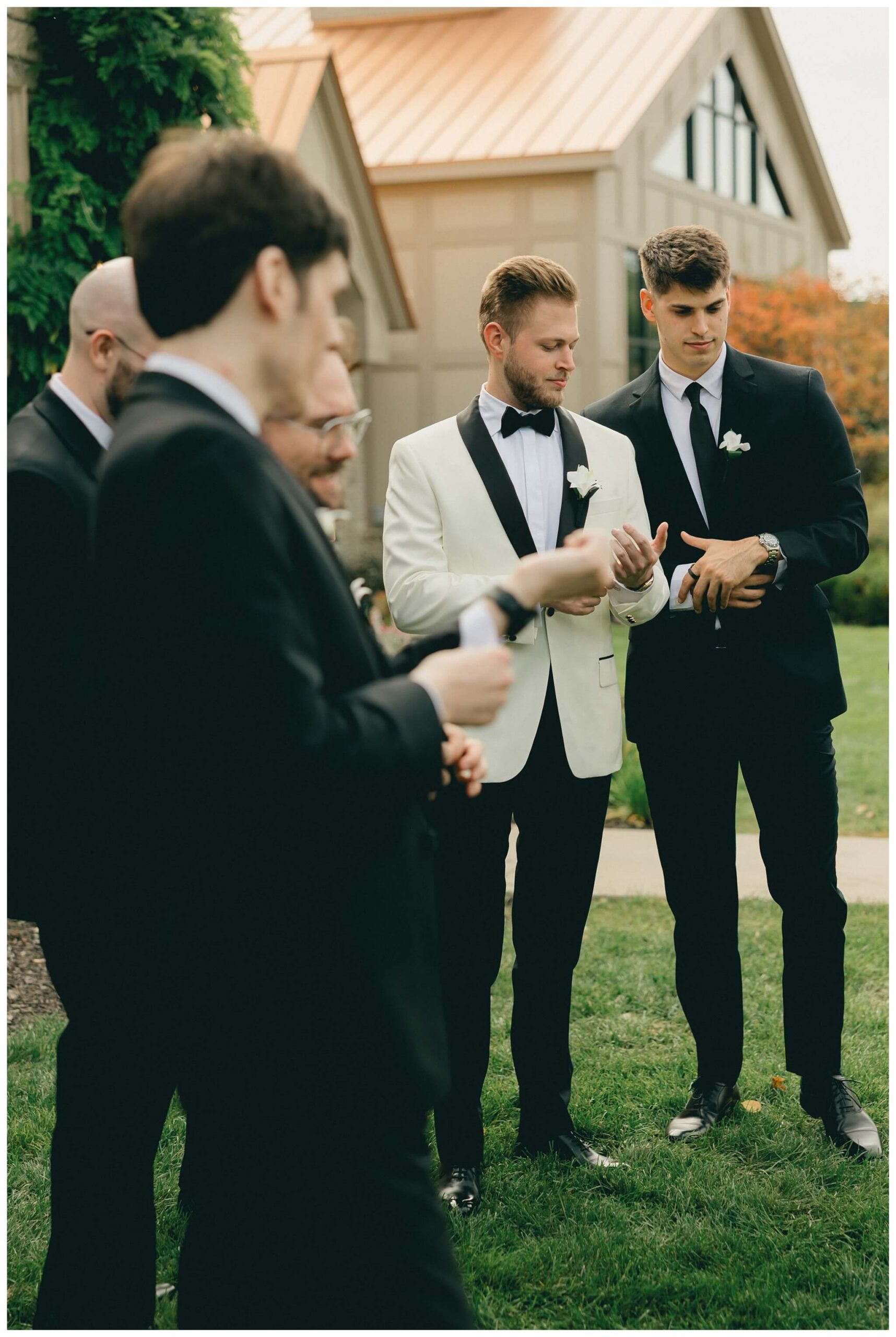groomsmen get ready at venue3two wedding by josh and andrea photography