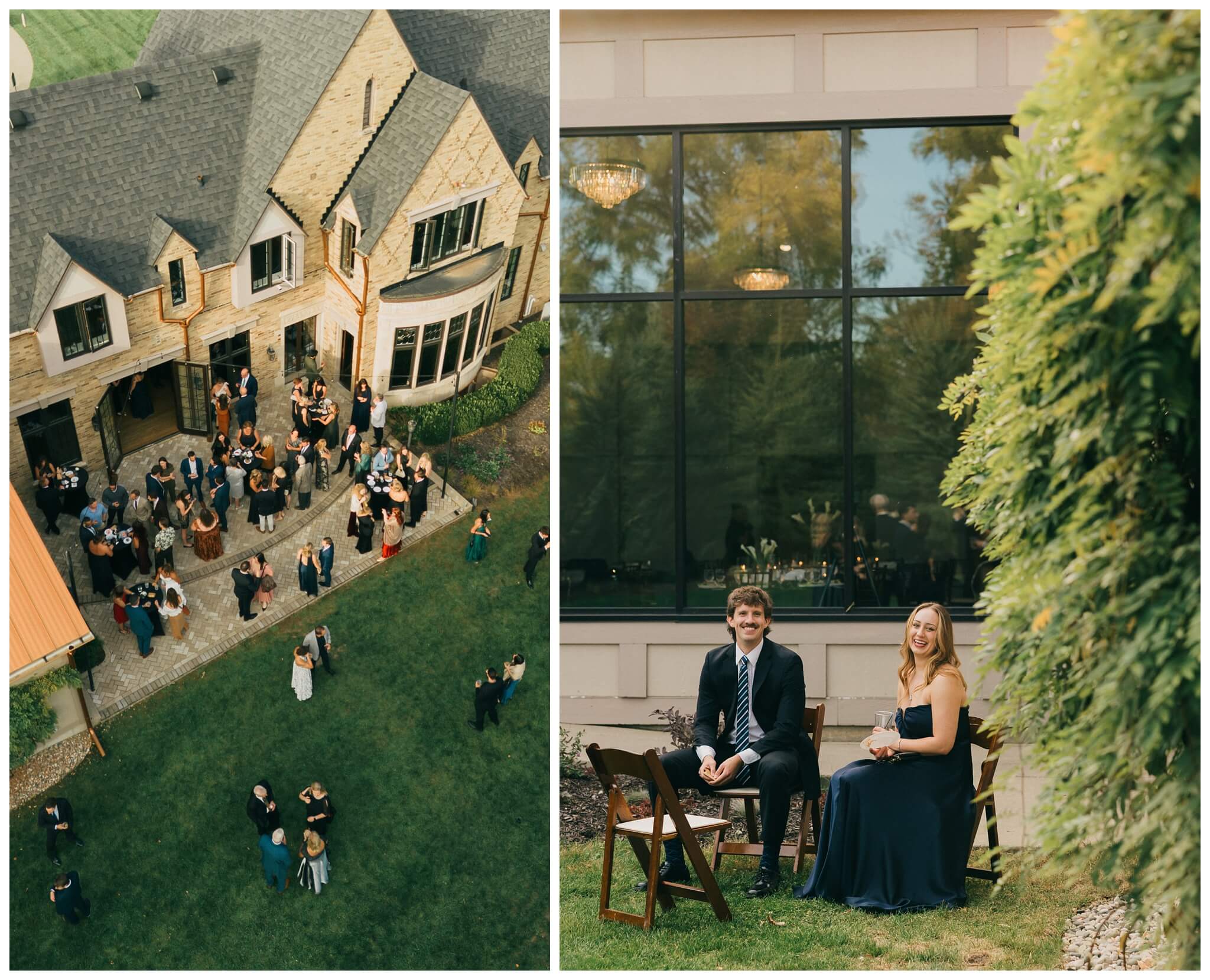 cocktail hour at venue3two wedding by josh and andrea photography